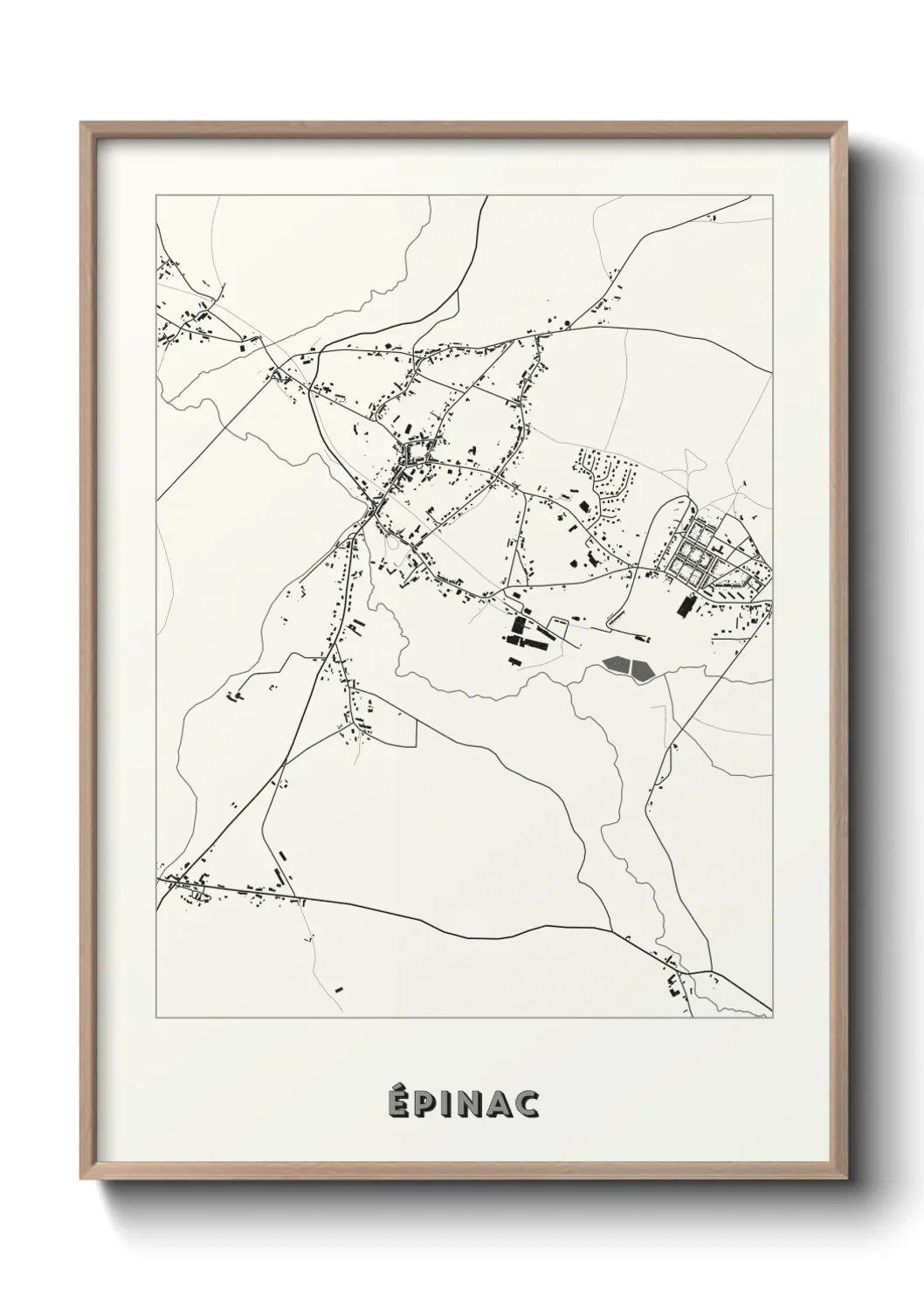 Une affiche de carte sur Épinac