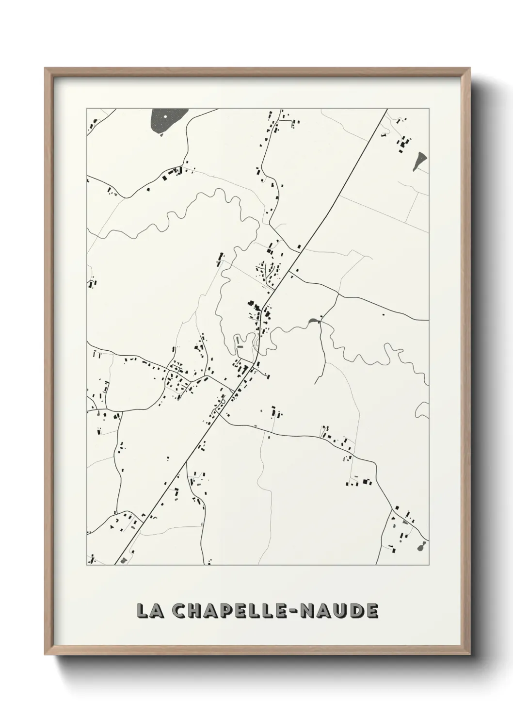 Une affiche de carte sur La Chapelle-Naude