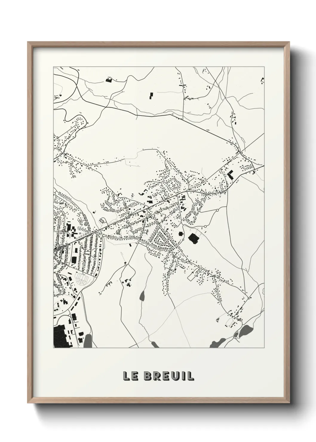 Une affiche de carte sur Le Breuil