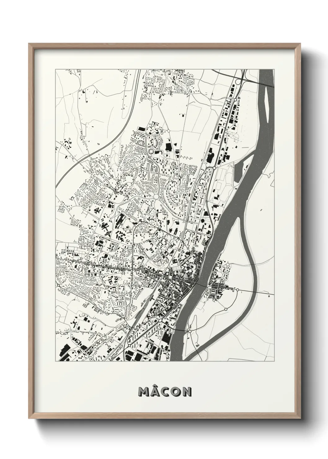 Une affiche de carte sur Mâcon
