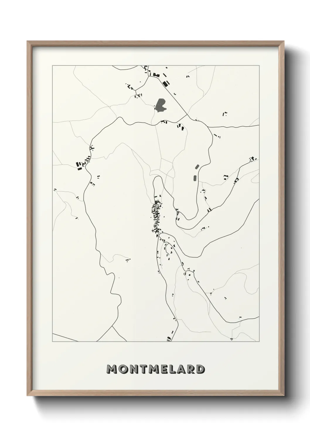 Une affiche de carte sur Montmelard