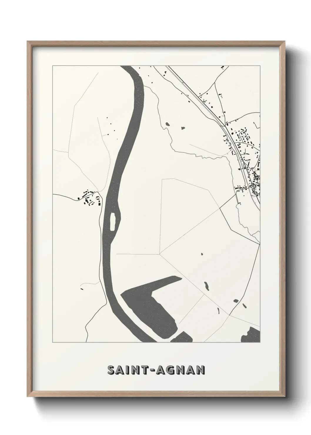 Une affiche de carte sur Saint-Agnan