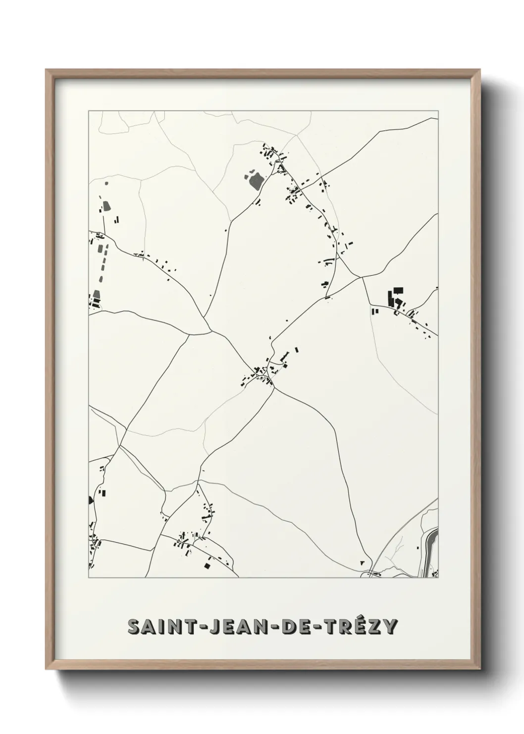 Une affiche de carte sur Saint-Jean-de-Trézy