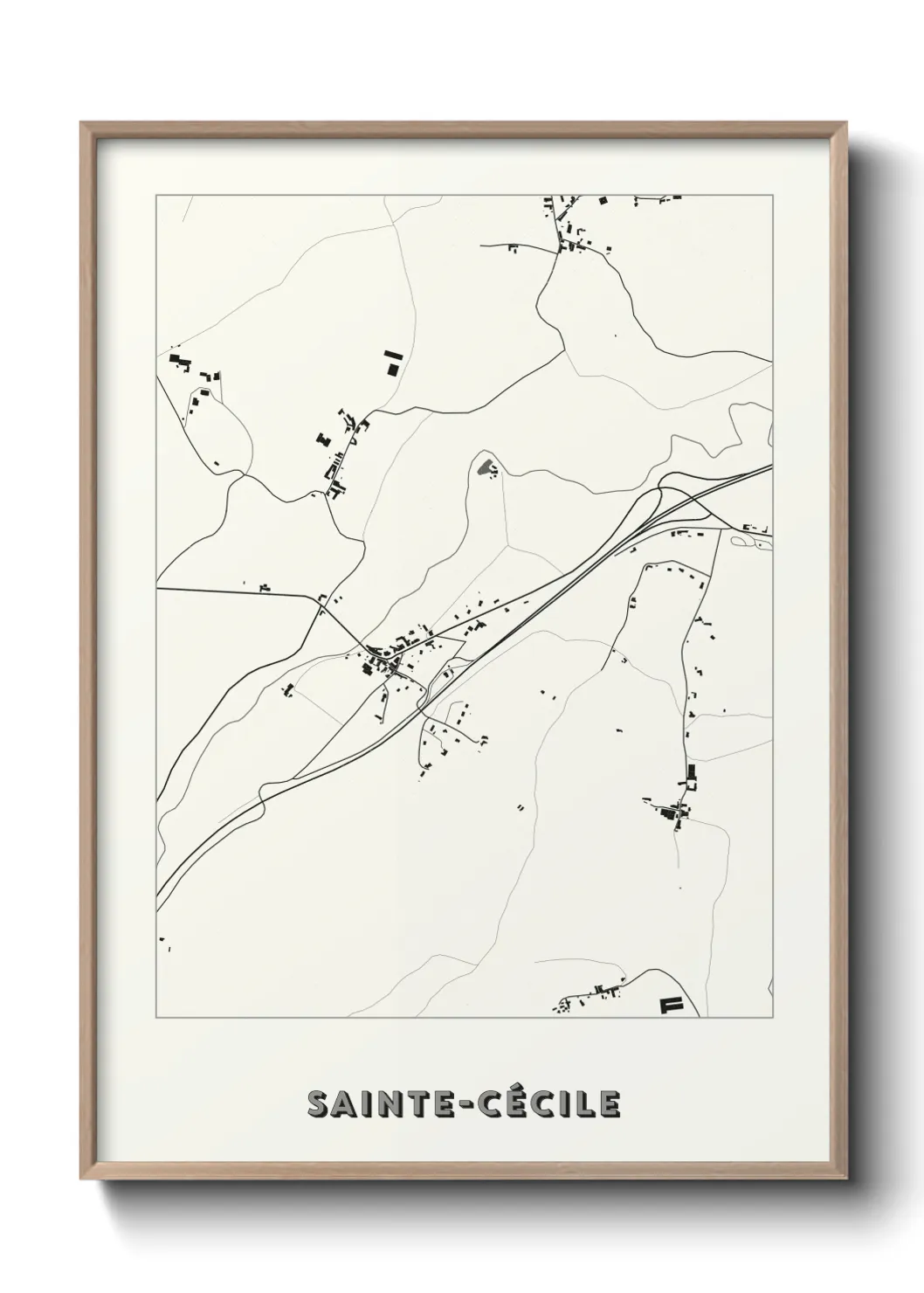 Une affiche de carte sur Sainte-Cécile