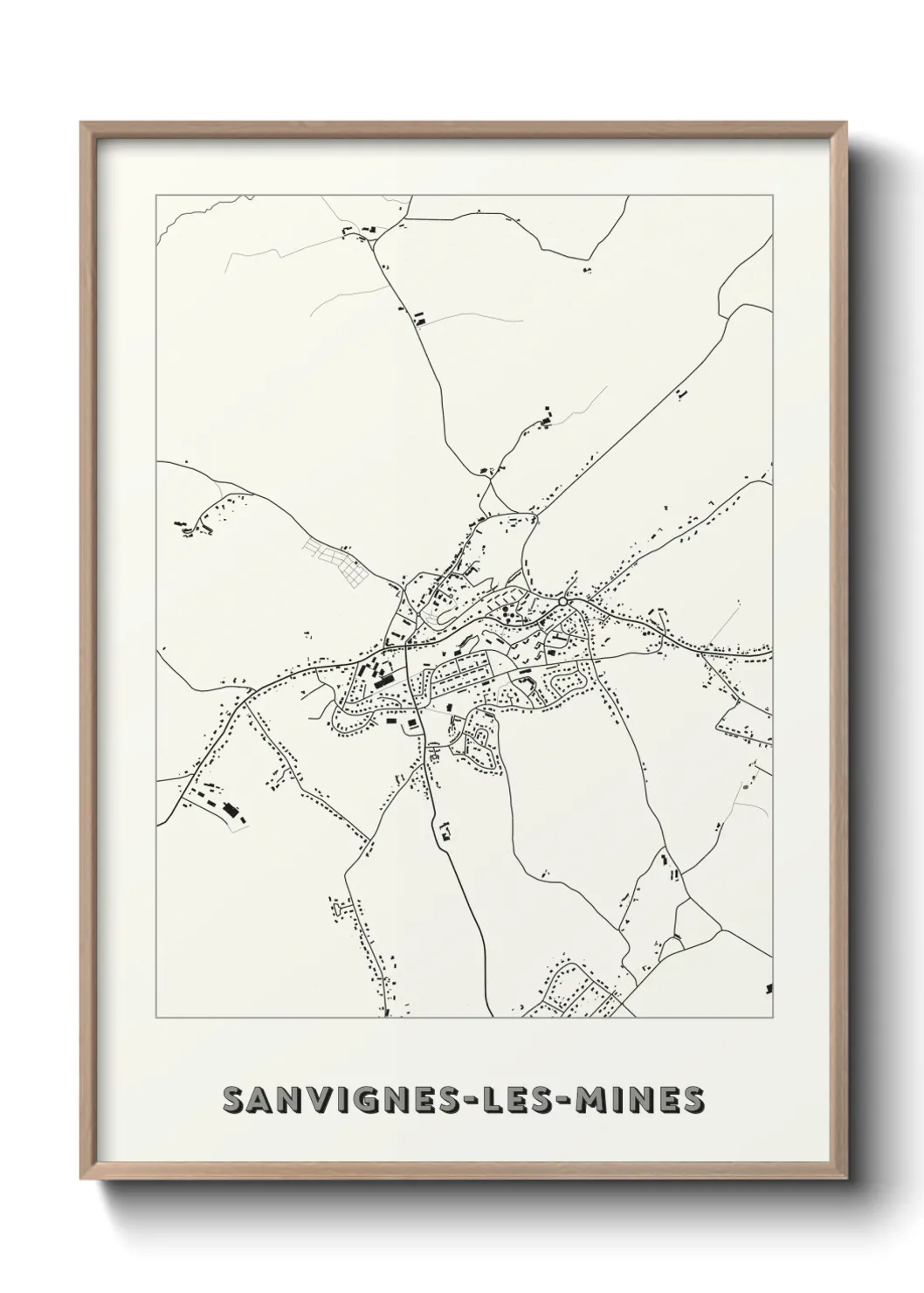 Une affiche de carte sur Sanvignes-les-Mines