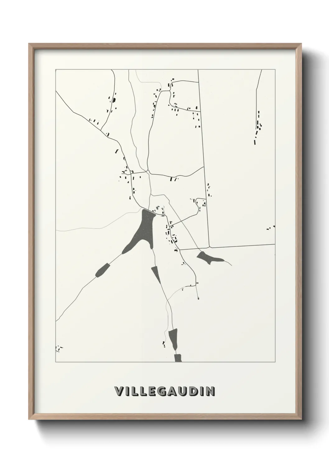 Une affiche de carte sur Villegaudin