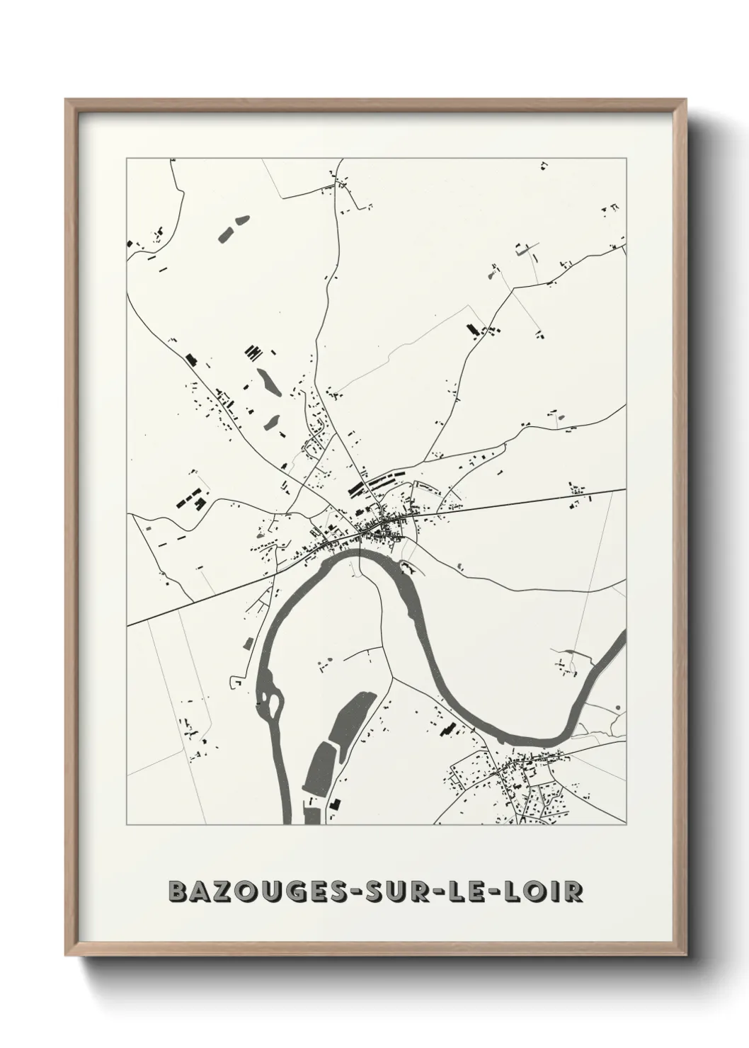 Un poster carteBazouges-sur-le-Loir