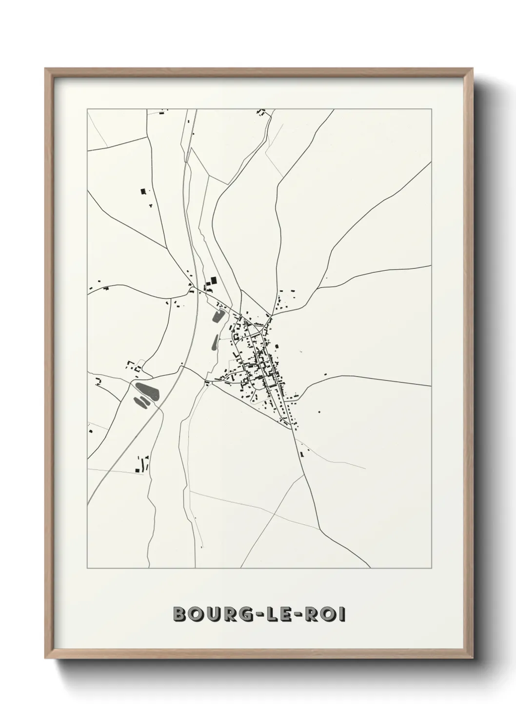 Une affiche de carte sur Bourg-le-Roi