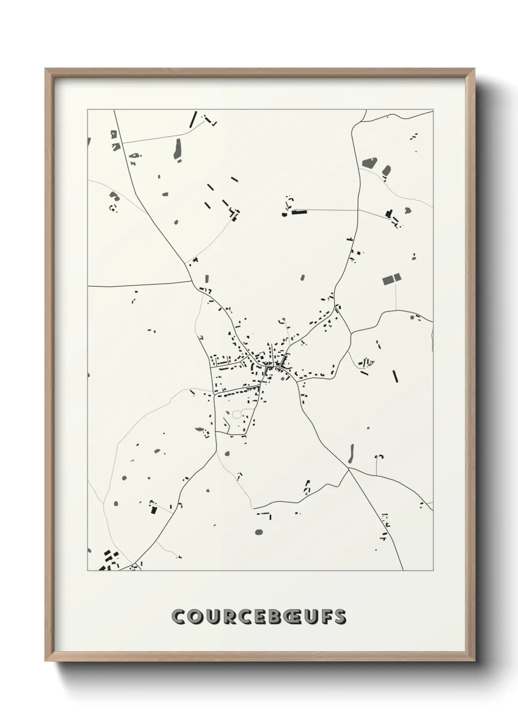 Une affiche de carte sur Courcebœufs