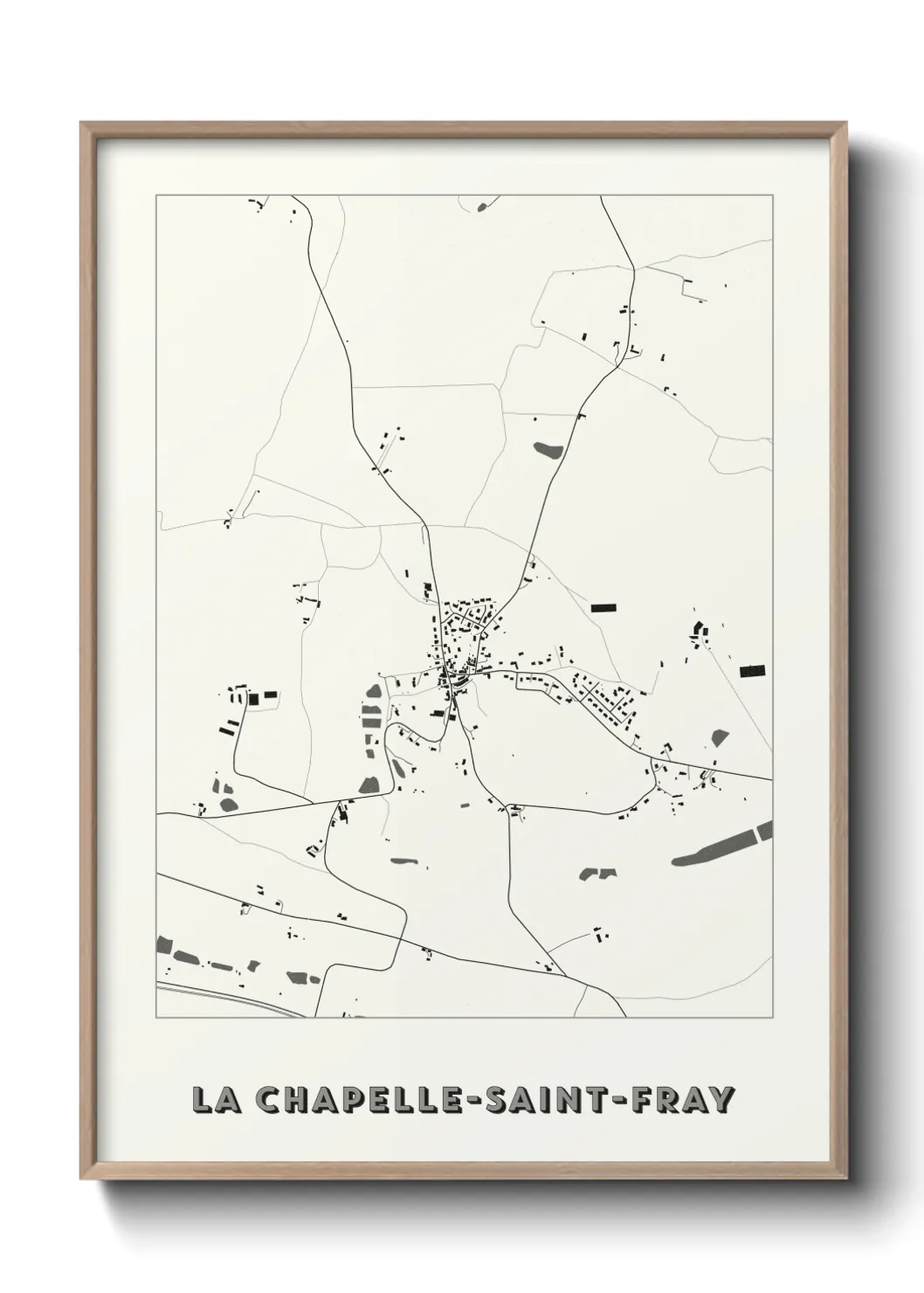 Une affiche de carte sur La Chapelle-Saint-Fray