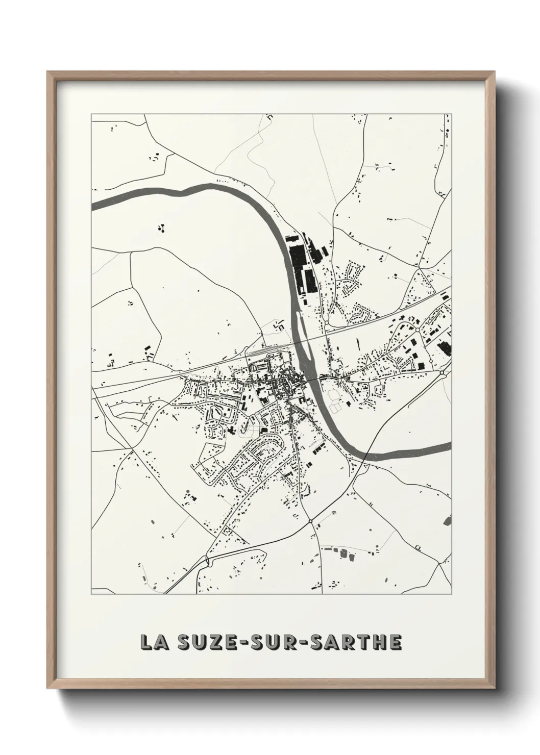 Une affiche de carte sur La Suze-sur-Sarthe