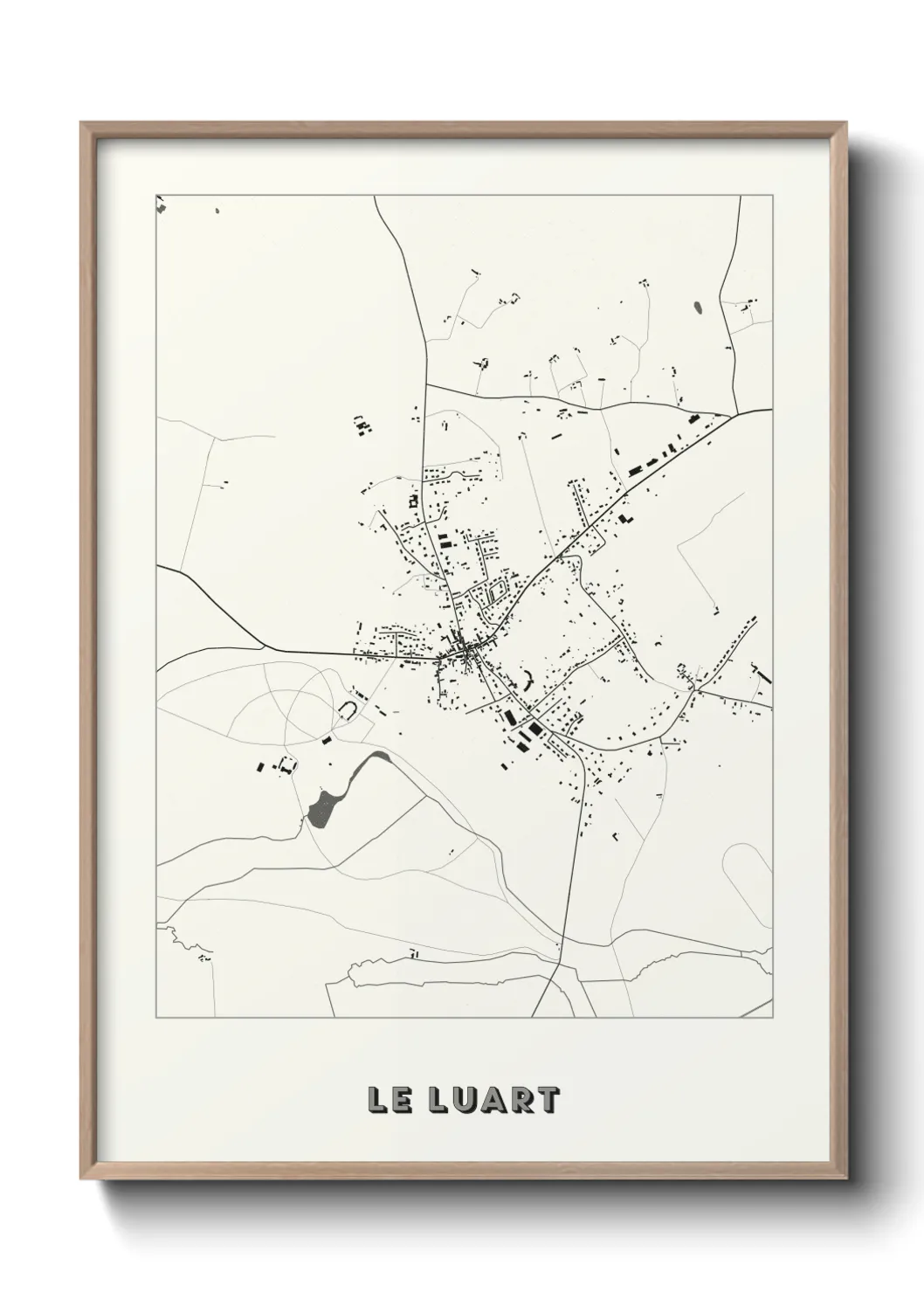 Une affiche de carte sur Le Luart