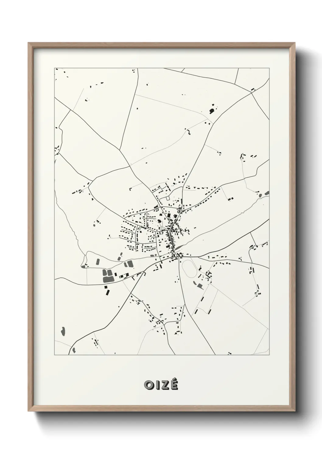 Une affiche de carte sur Oizé