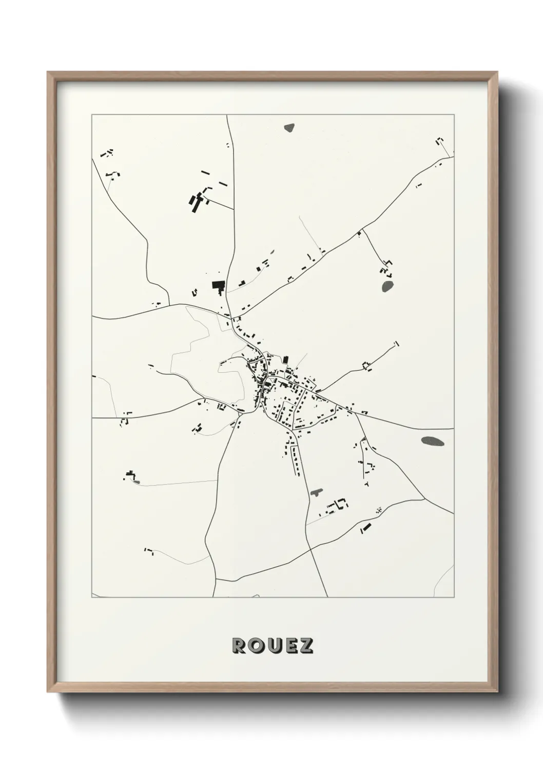 Une affiche de carte sur Rouez