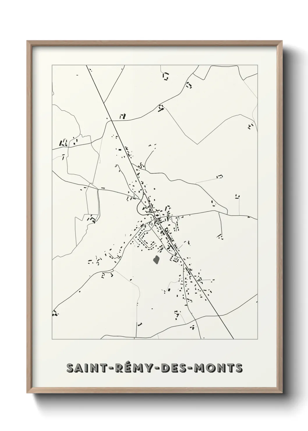Une affiche de carte sur Saint-Rémy-des-Monts