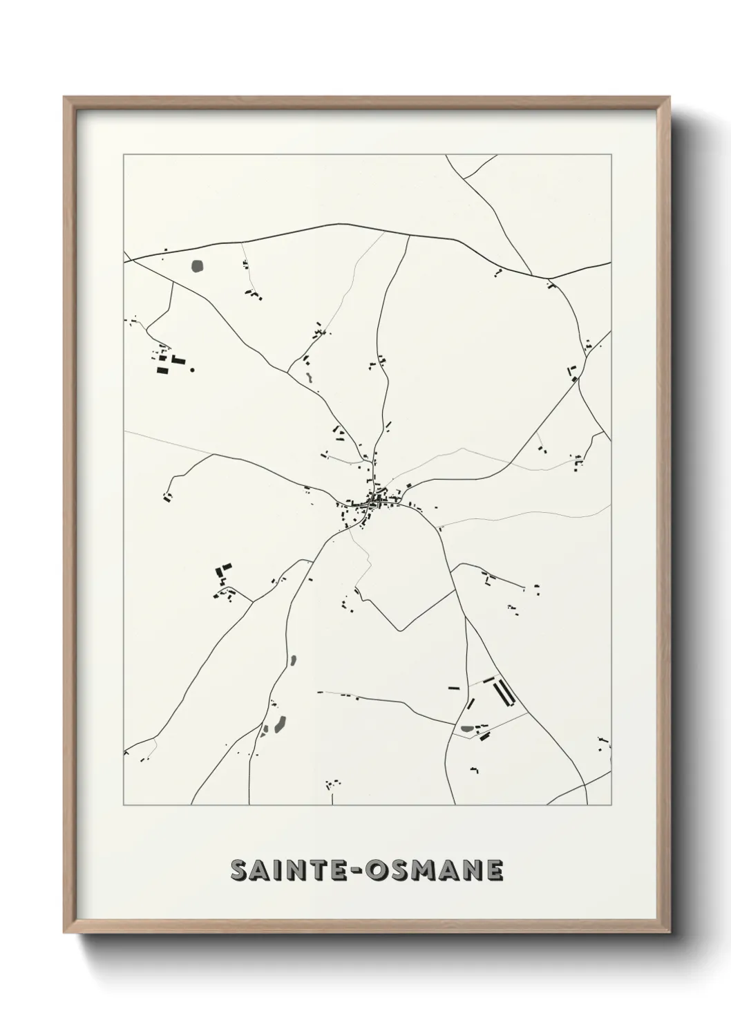 Une affiche de carte sur Sainte-Osmane