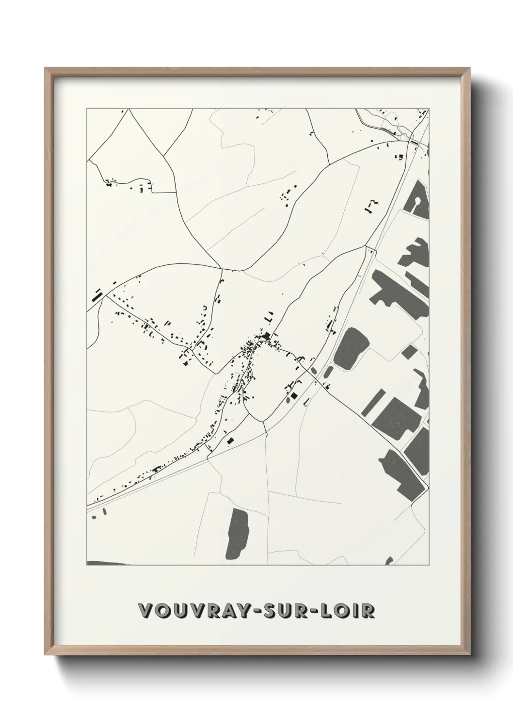 Une affiche de carte sur Vouvray-sur-Loir