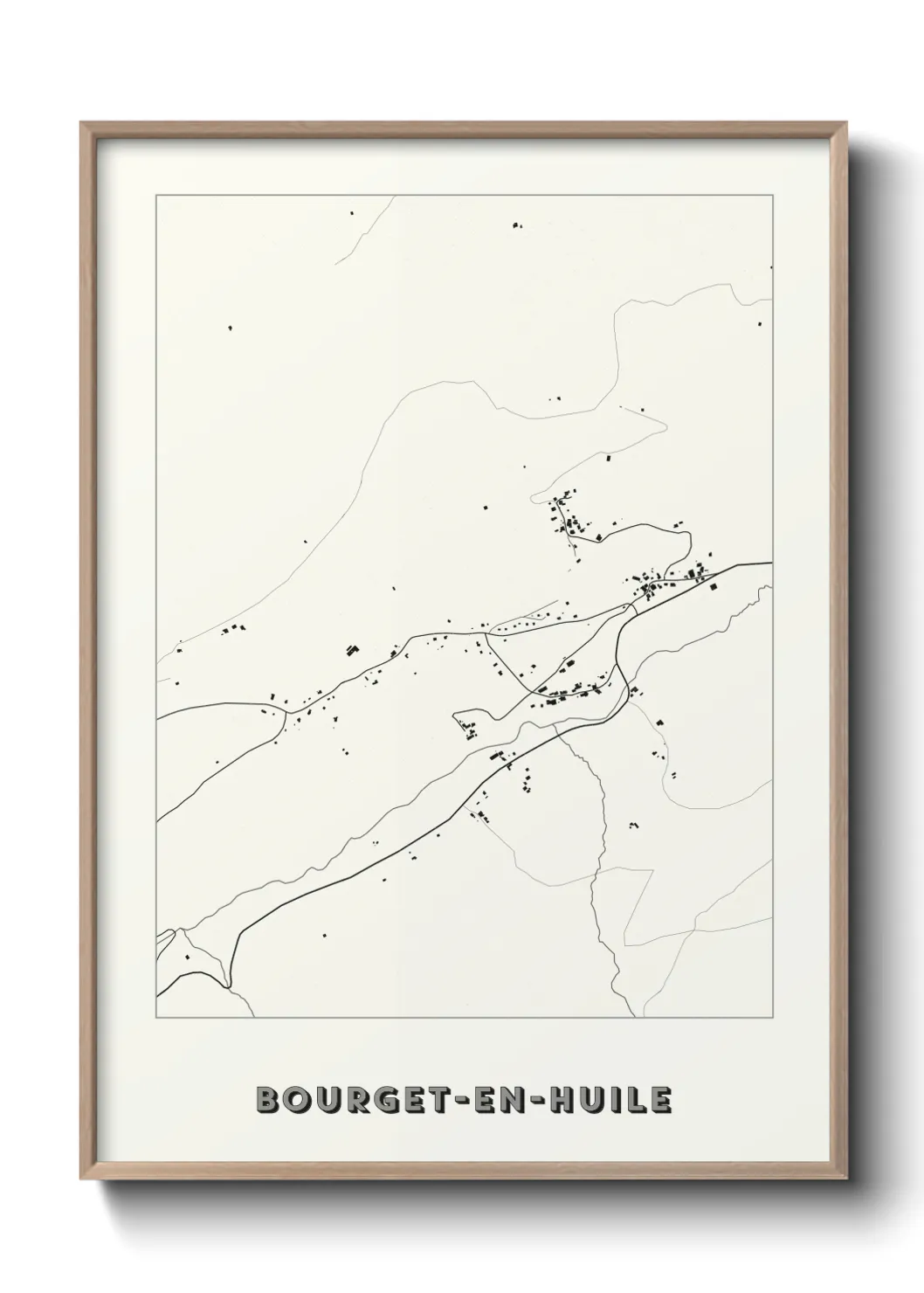 Une affiche de carte sur Bourget-en-Huile
