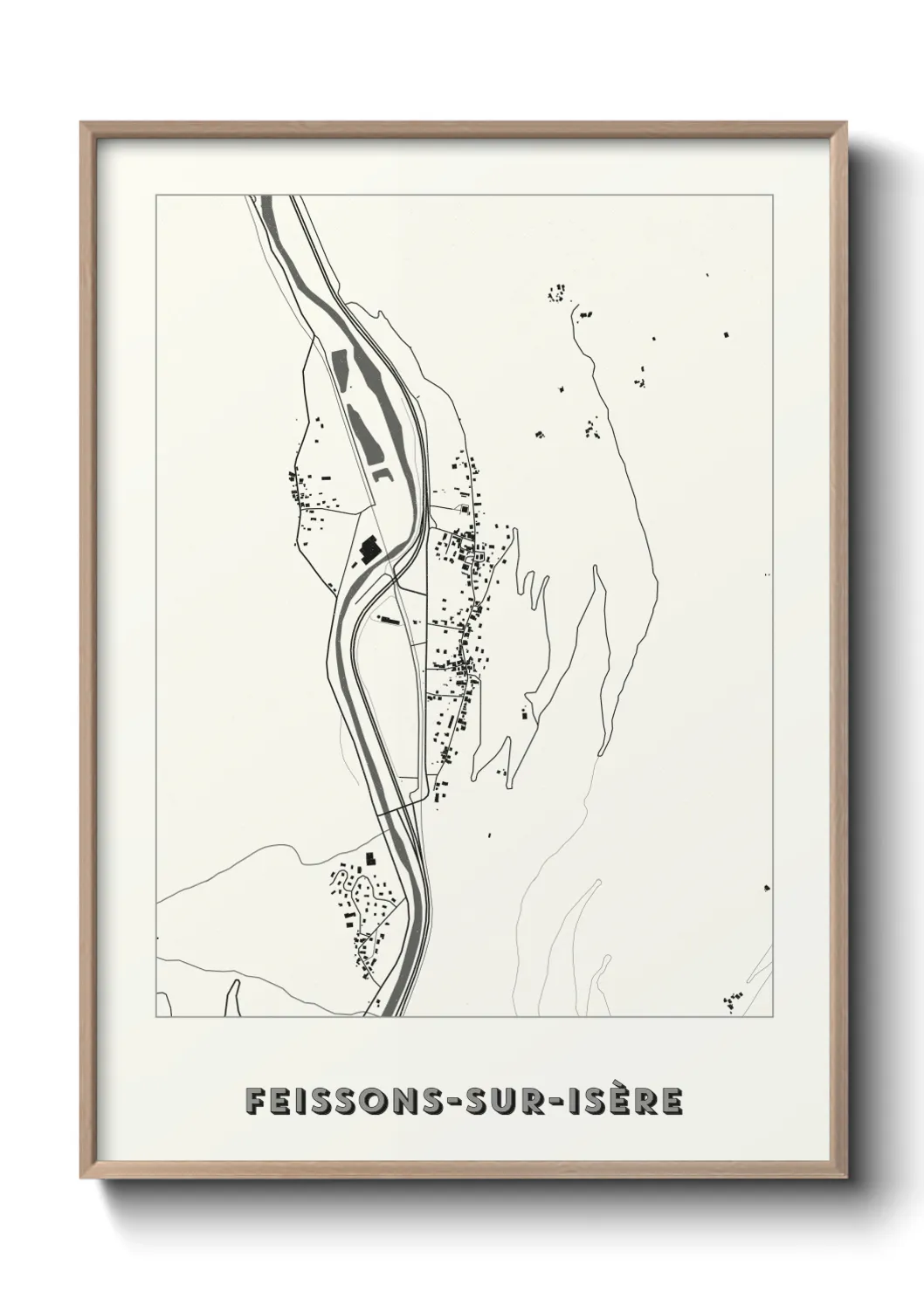 Une affiche de carte sur Feissons-sur-Isère