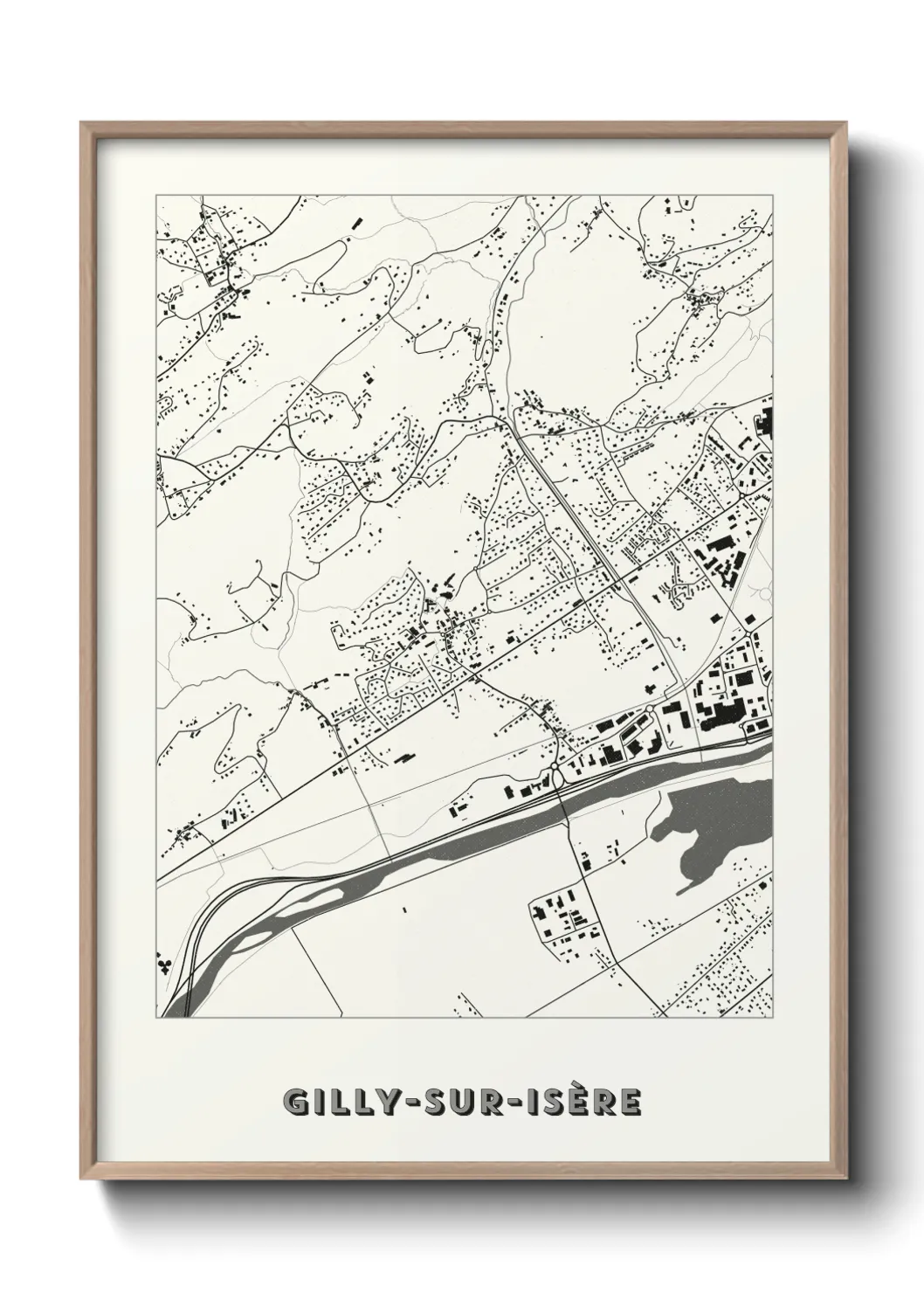 Une affiche de carte sur Gilly-sur-Isère