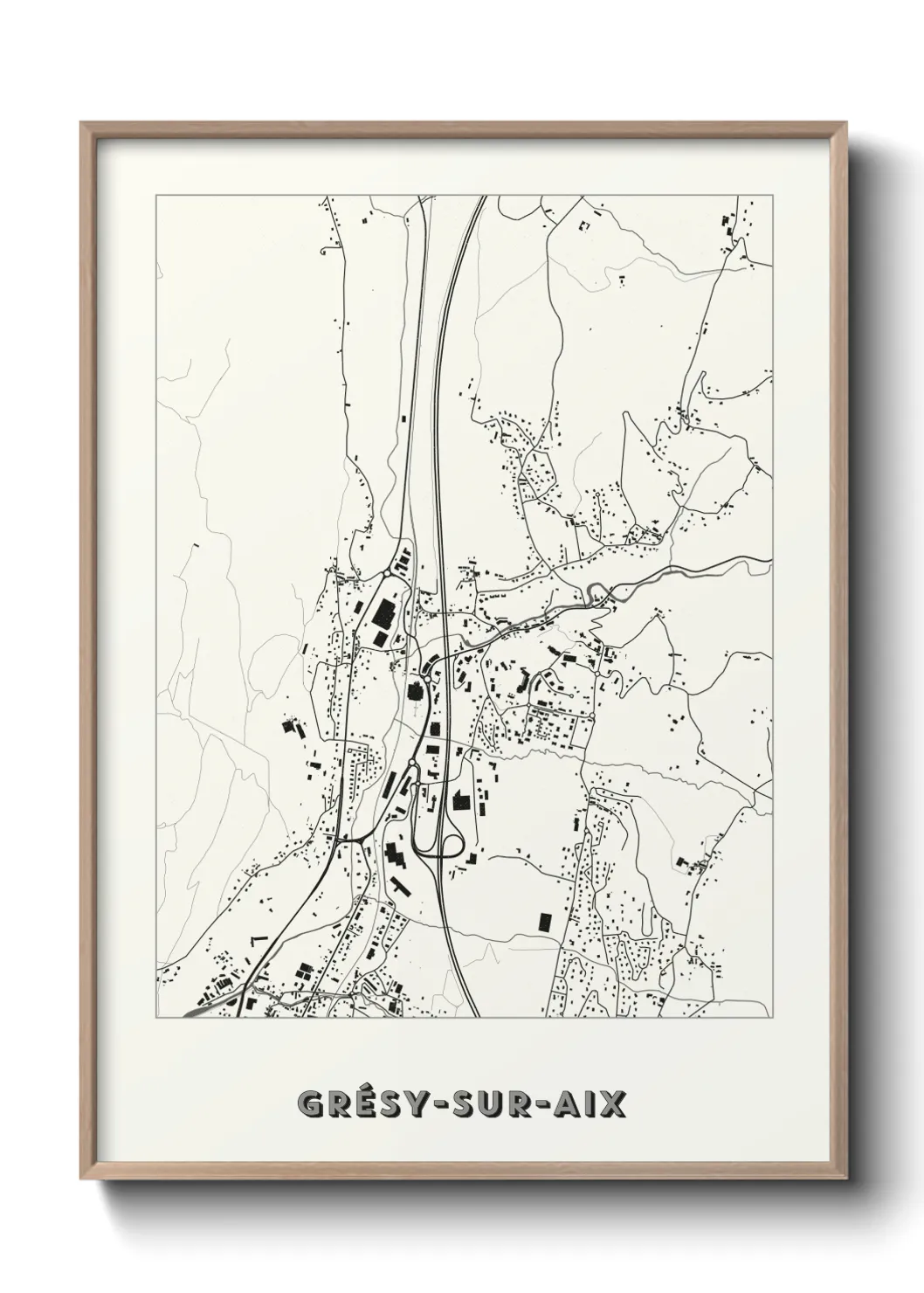 Un poster carteGrésy-sur-Aix