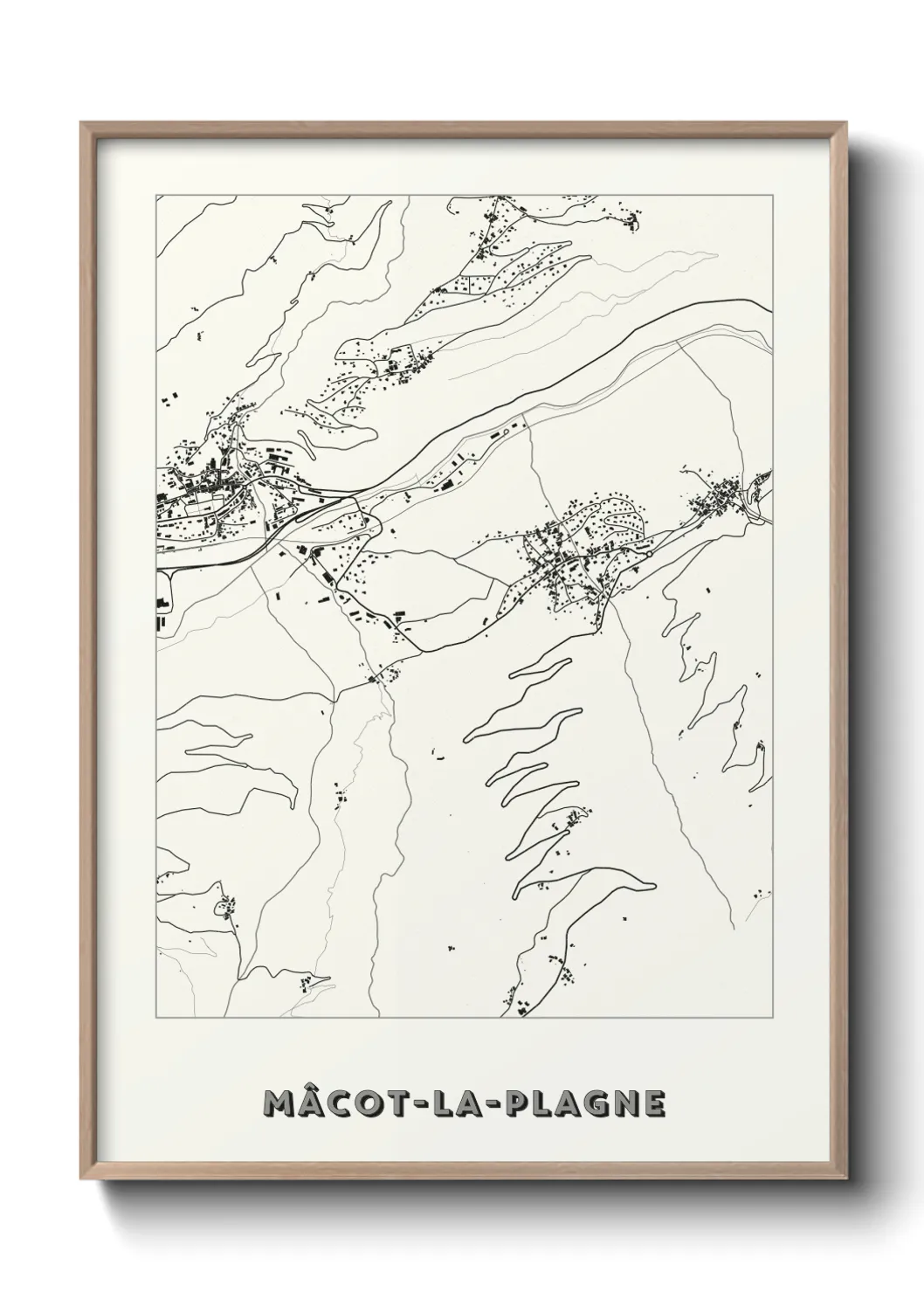 Une affiche de carte sur Mâcot-la-Plagne