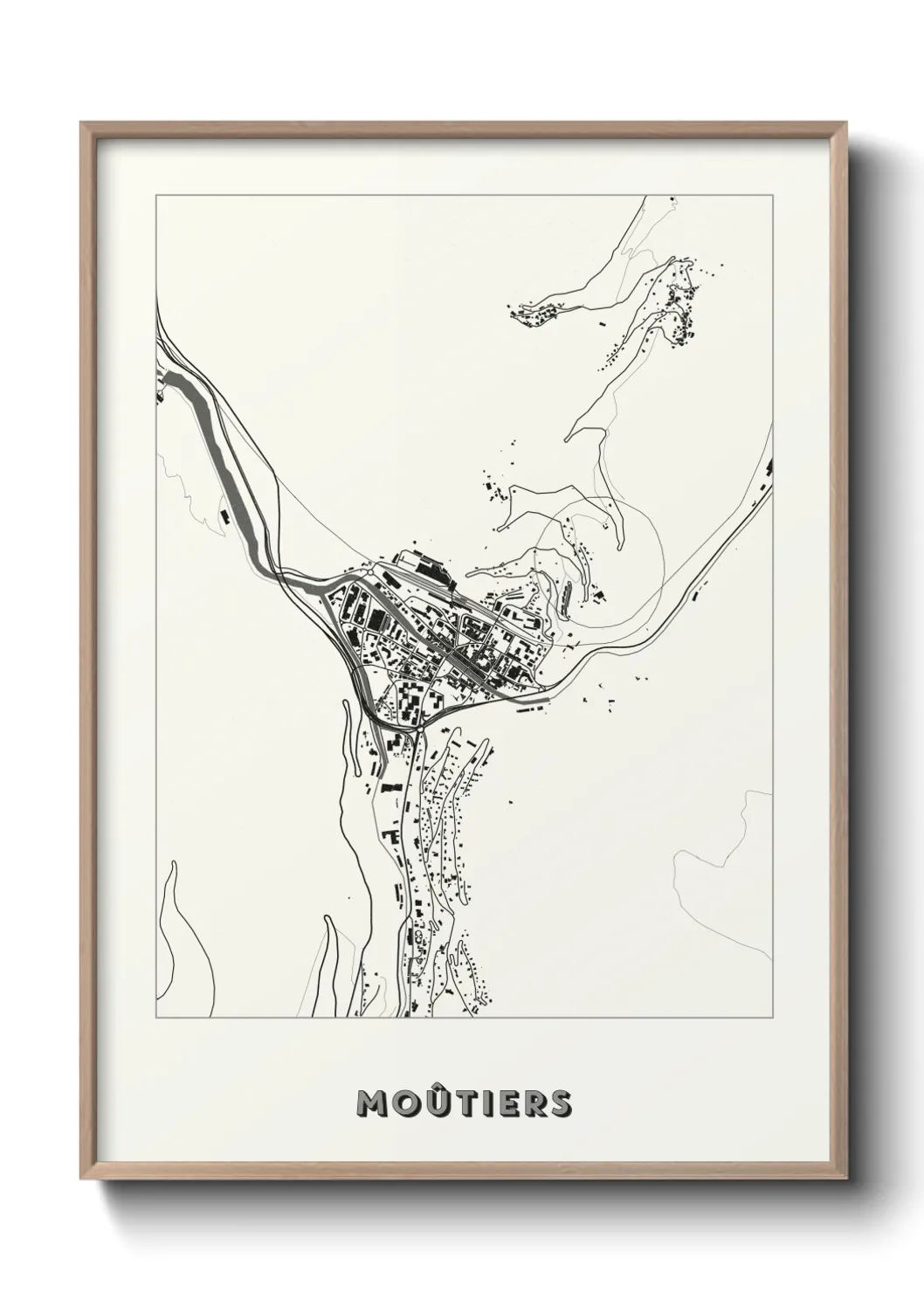 Une affiche de carte sur Moûtiers