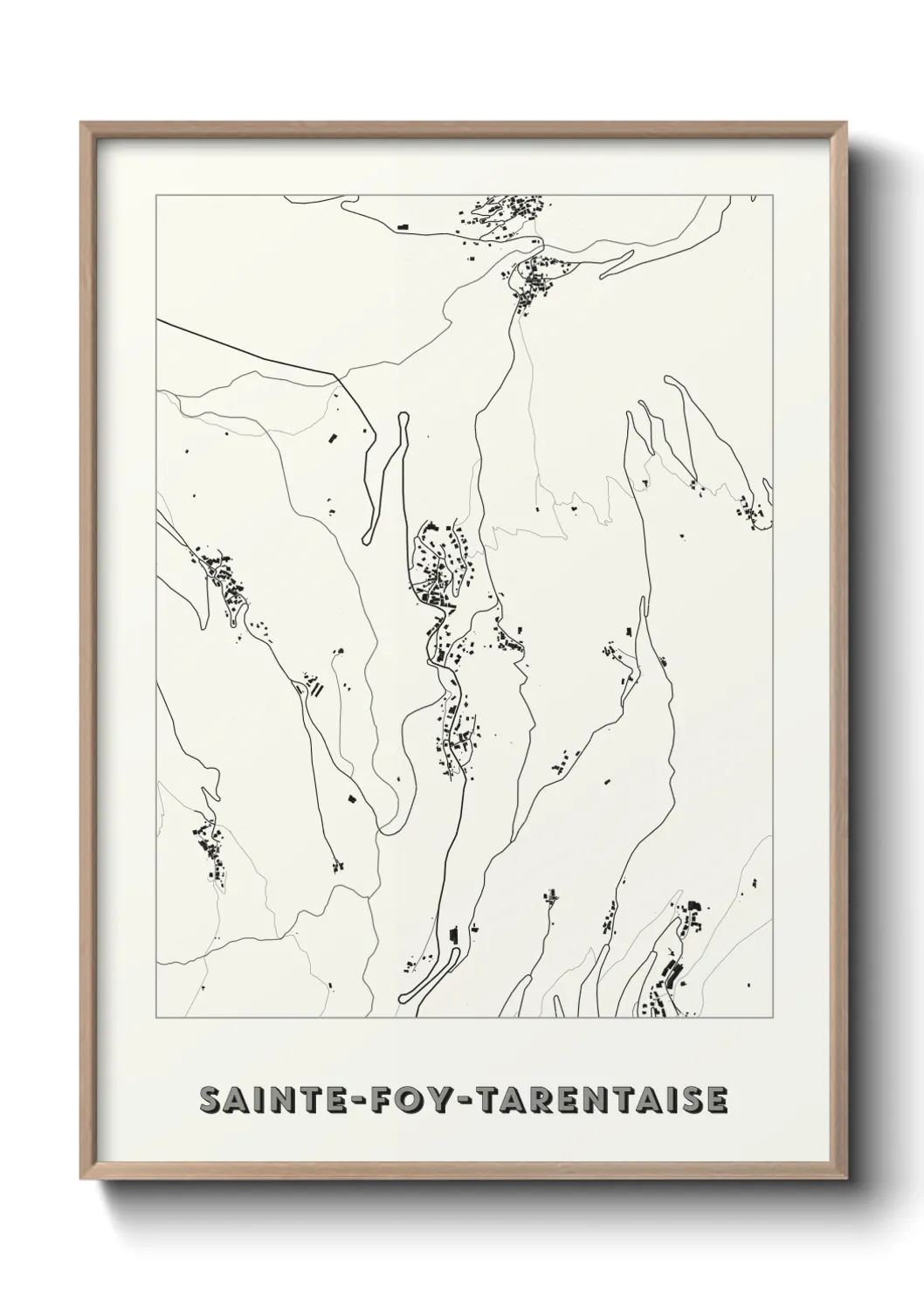 Une affiche de carte sur Sainte-Foy-Tarentaise
