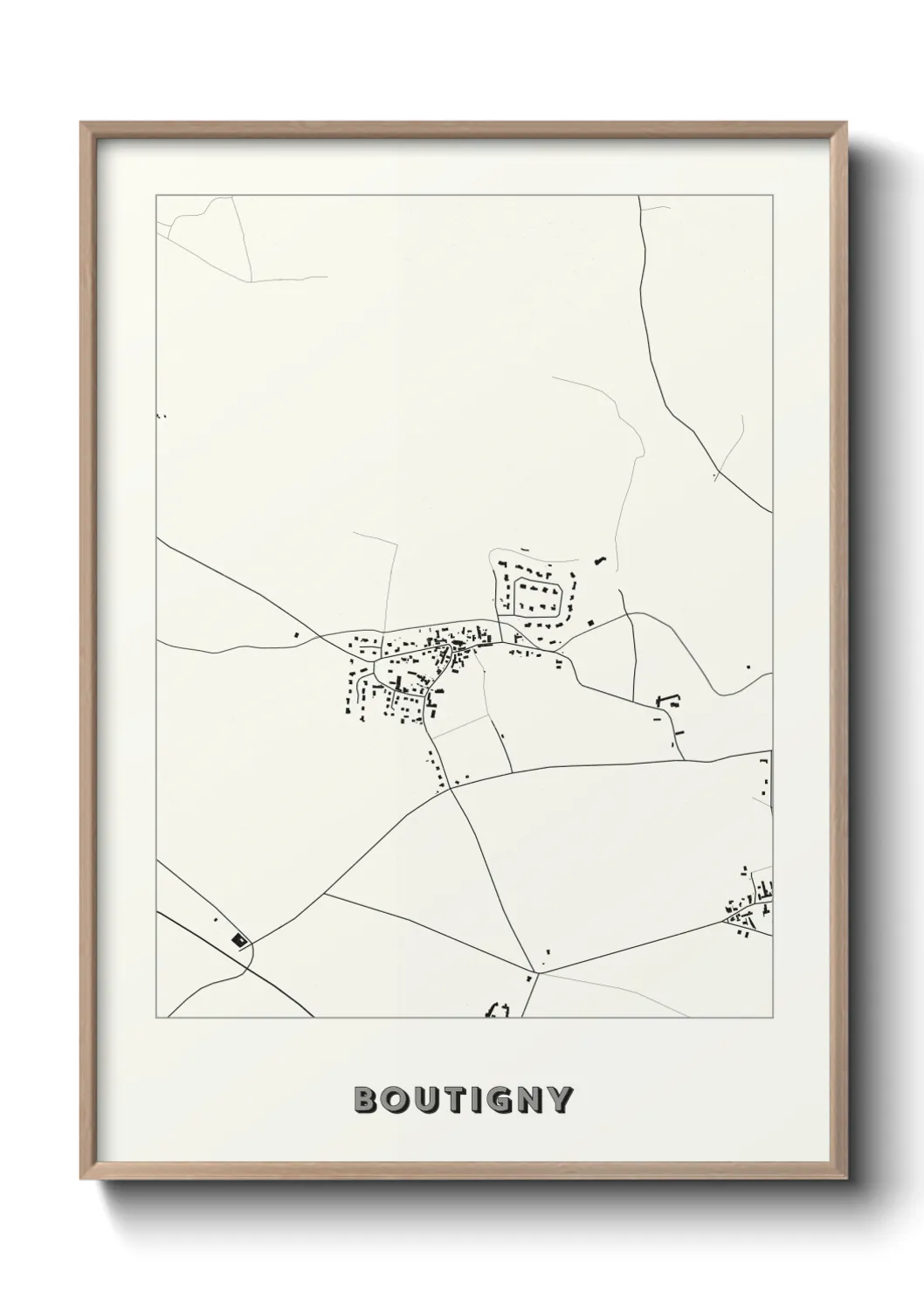 Une affiche de carte sur Boutigny