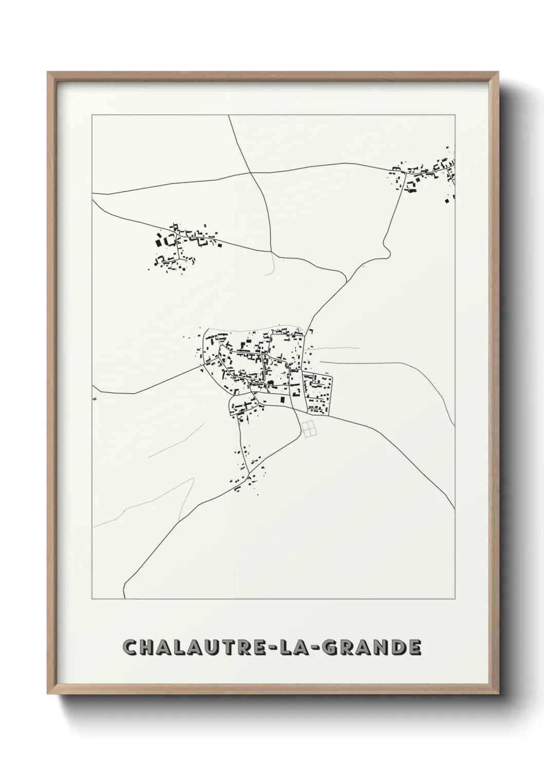 Une affiche de carte sur Chalautre-la-Grande
