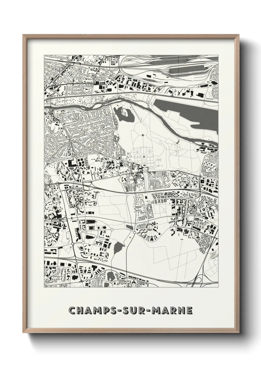 Une affiche de carte sur Champs-sur-Marne