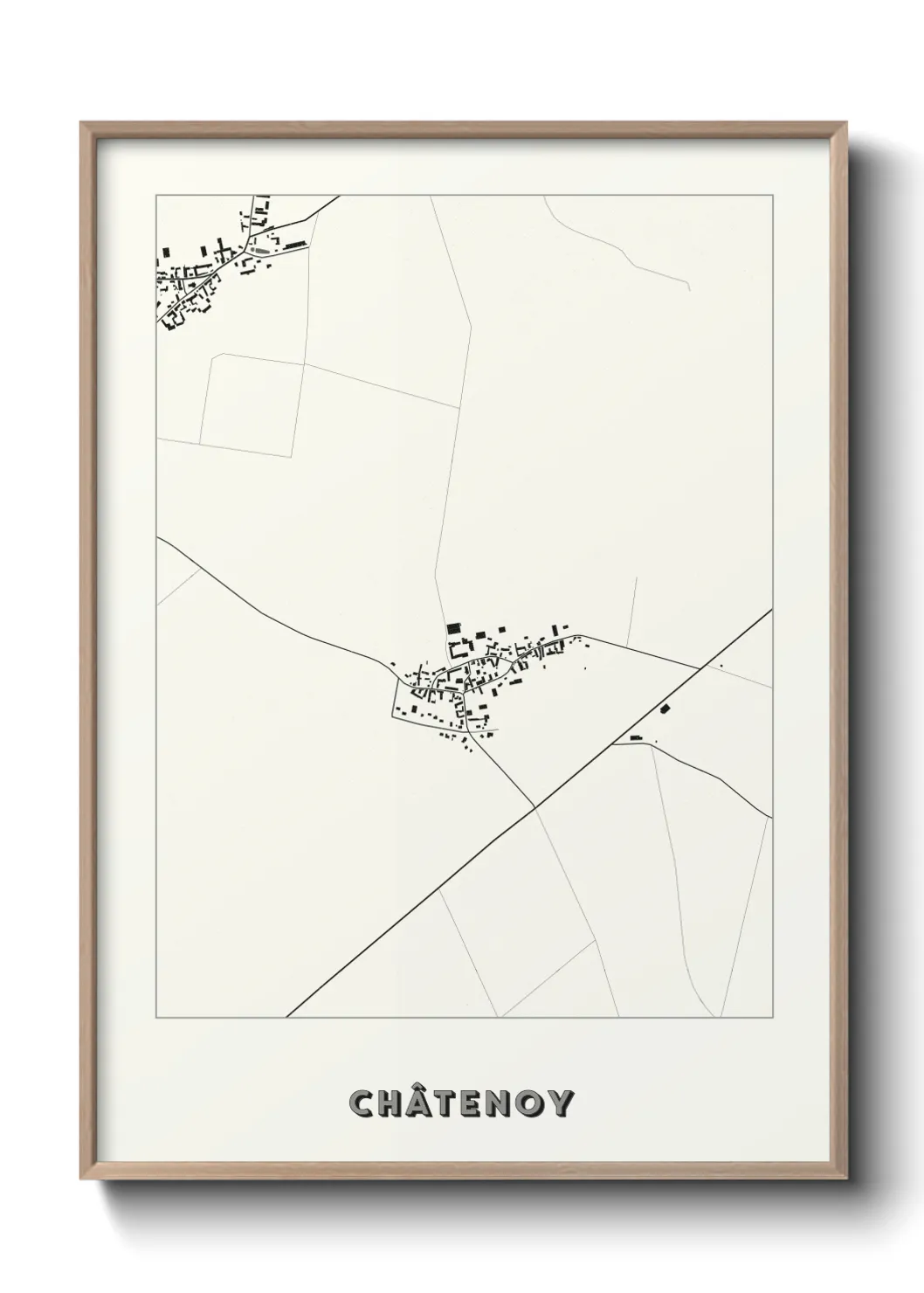 Une affiche de carte sur Châtenoy