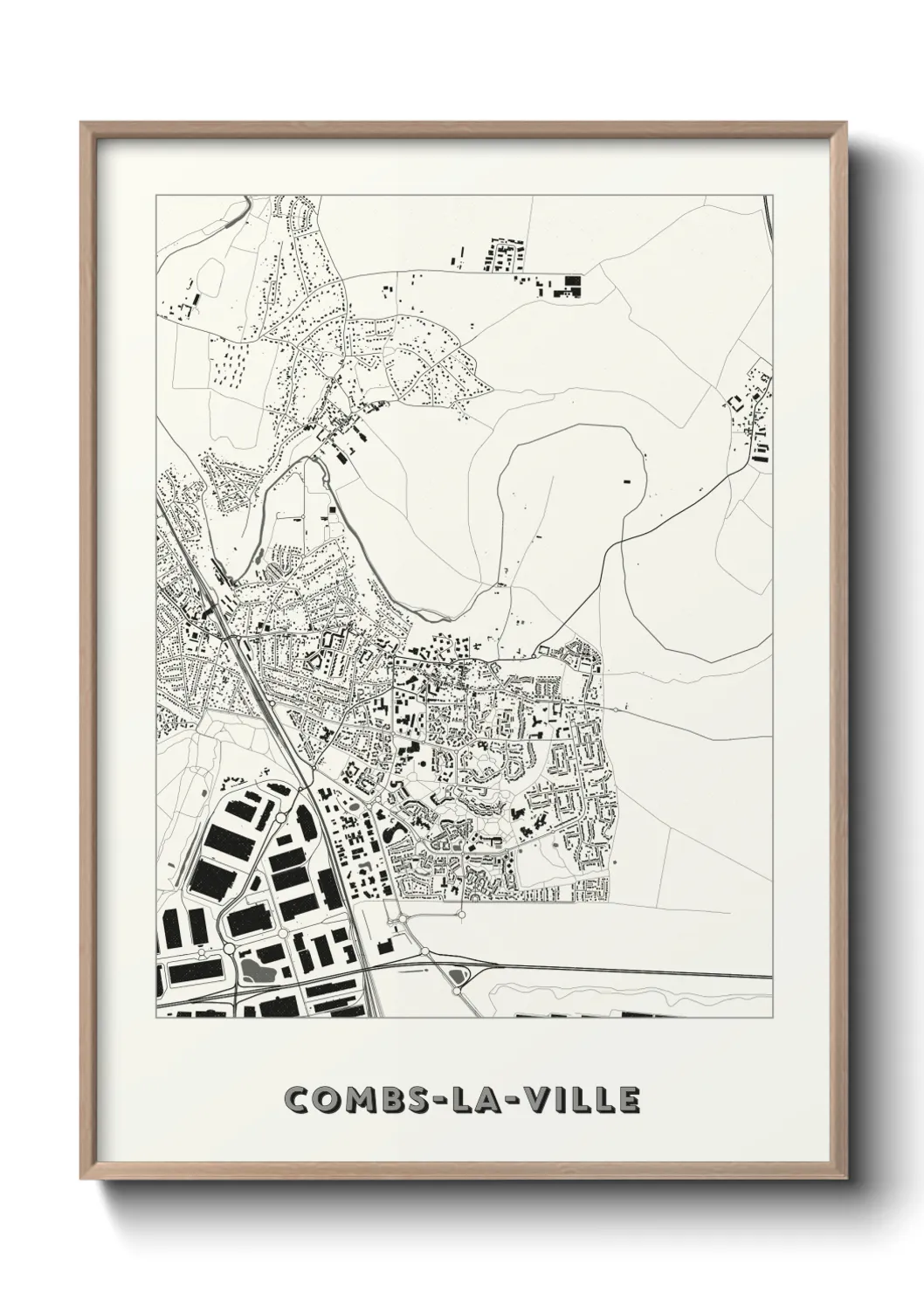 Une affiche de carte sur Combs-la-Ville