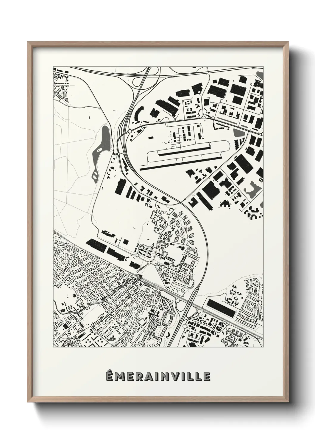 Une affiche de carte sur Émerainville