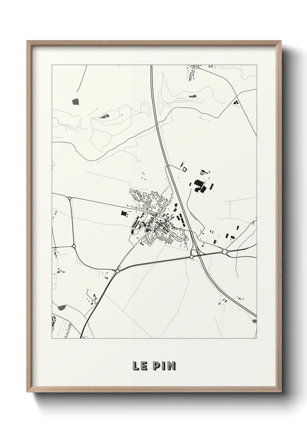 Une affiche de carte sur Le Pin
