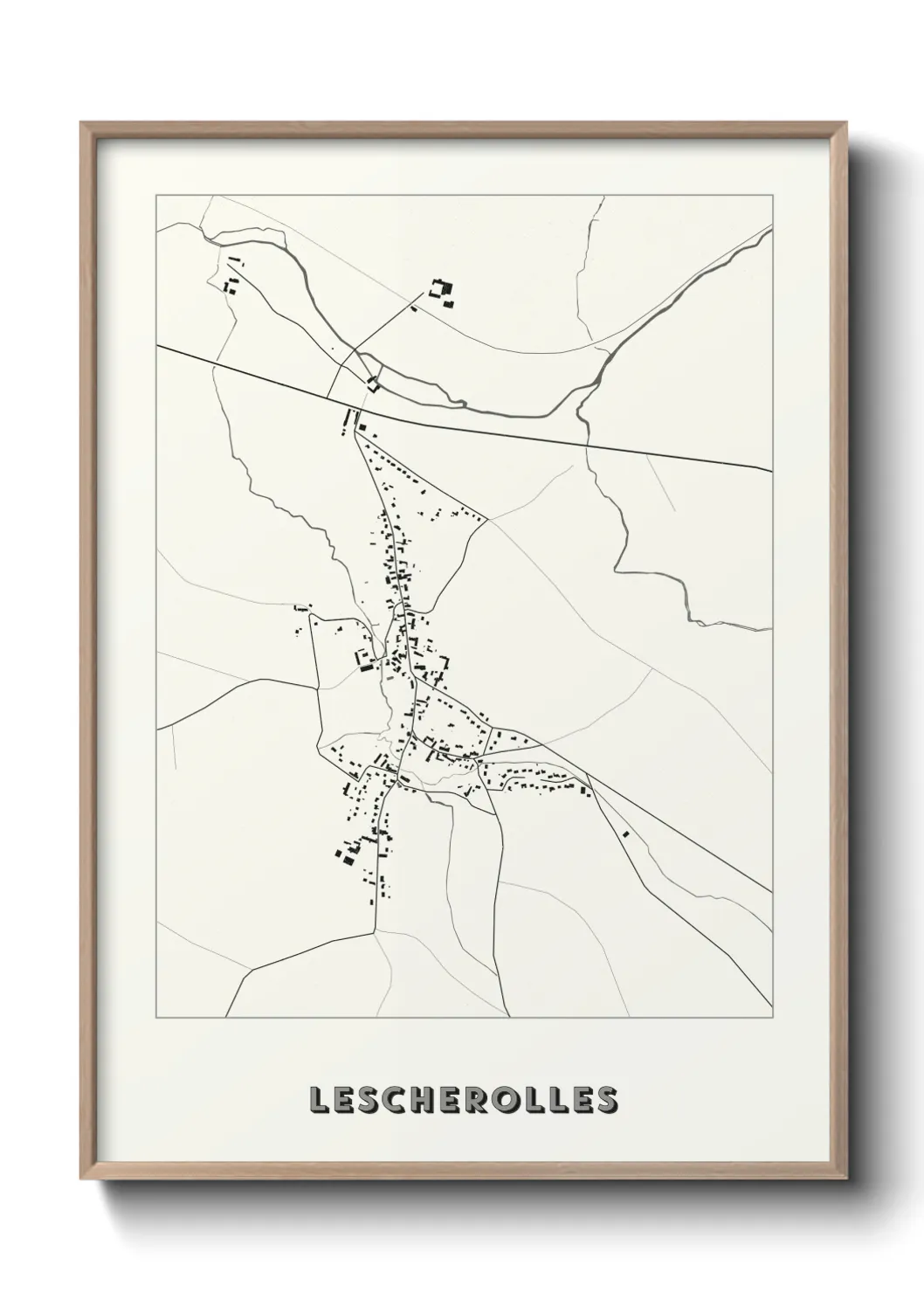 Une affiche de carte sur Lescherolles