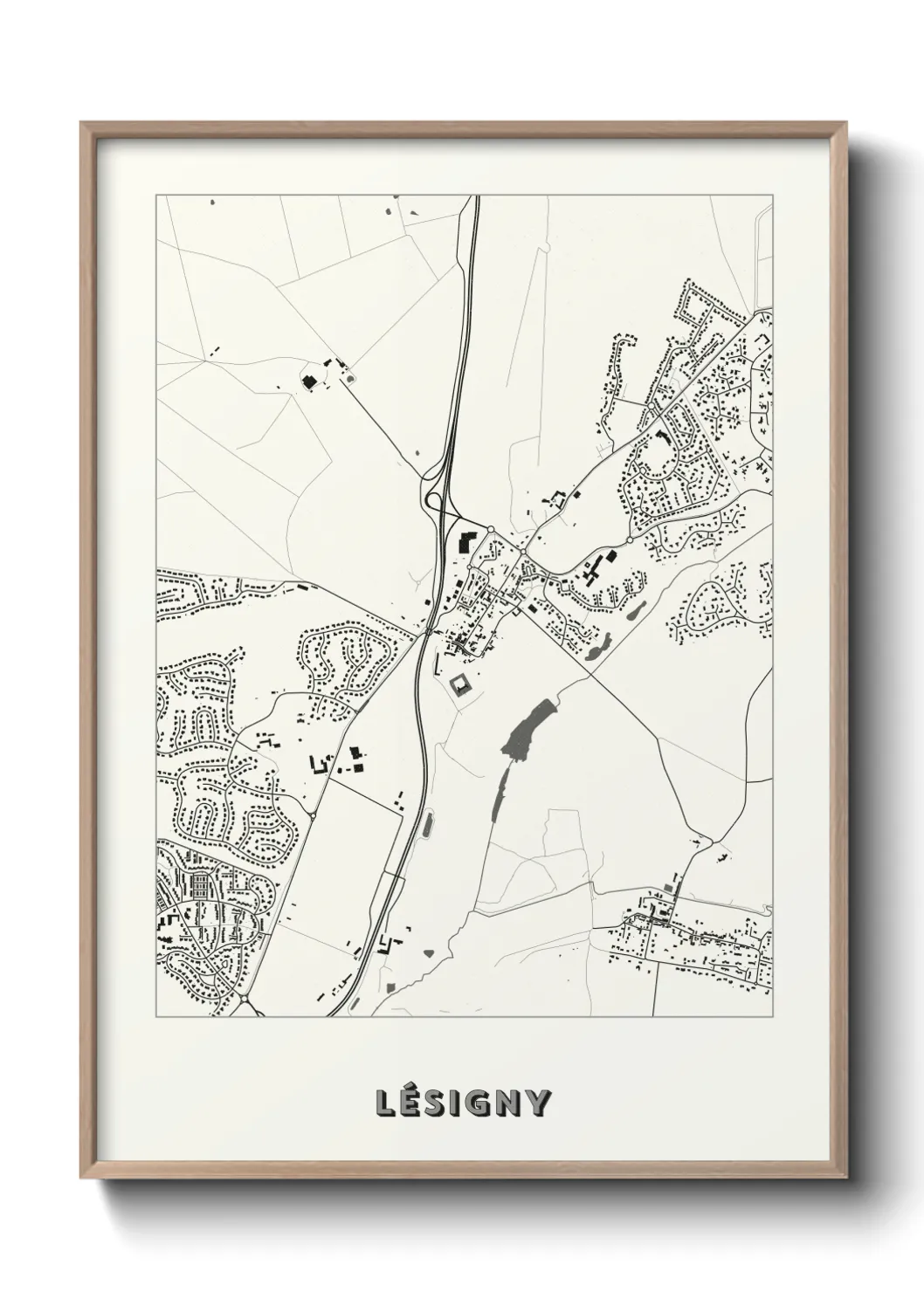 Une affiche de carte sur Lésigny