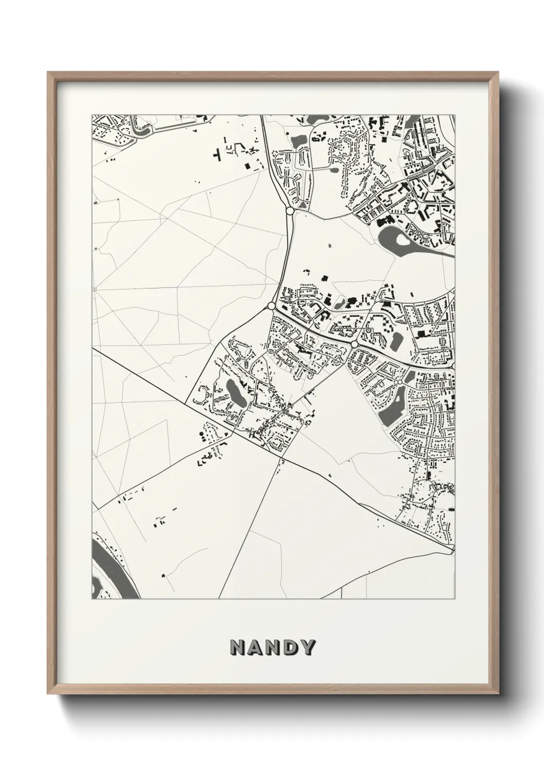 Une affiche de carte sur Nandy