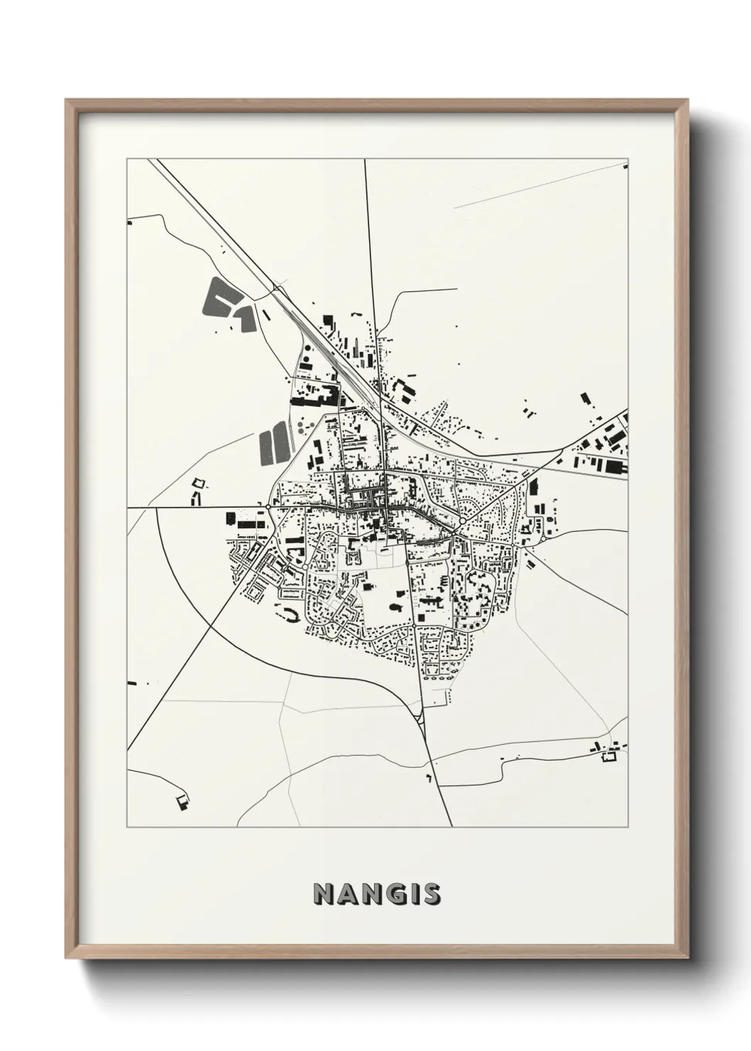 Une affiche de carte sur Nangis