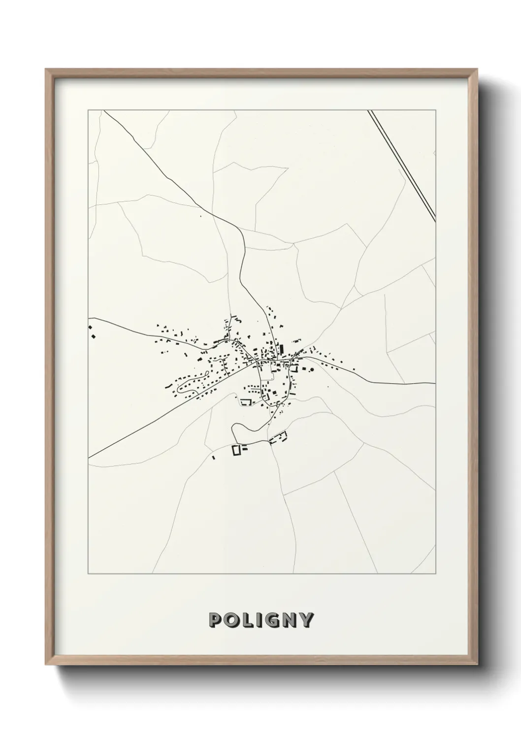 Une affiche de carte sur Poligny