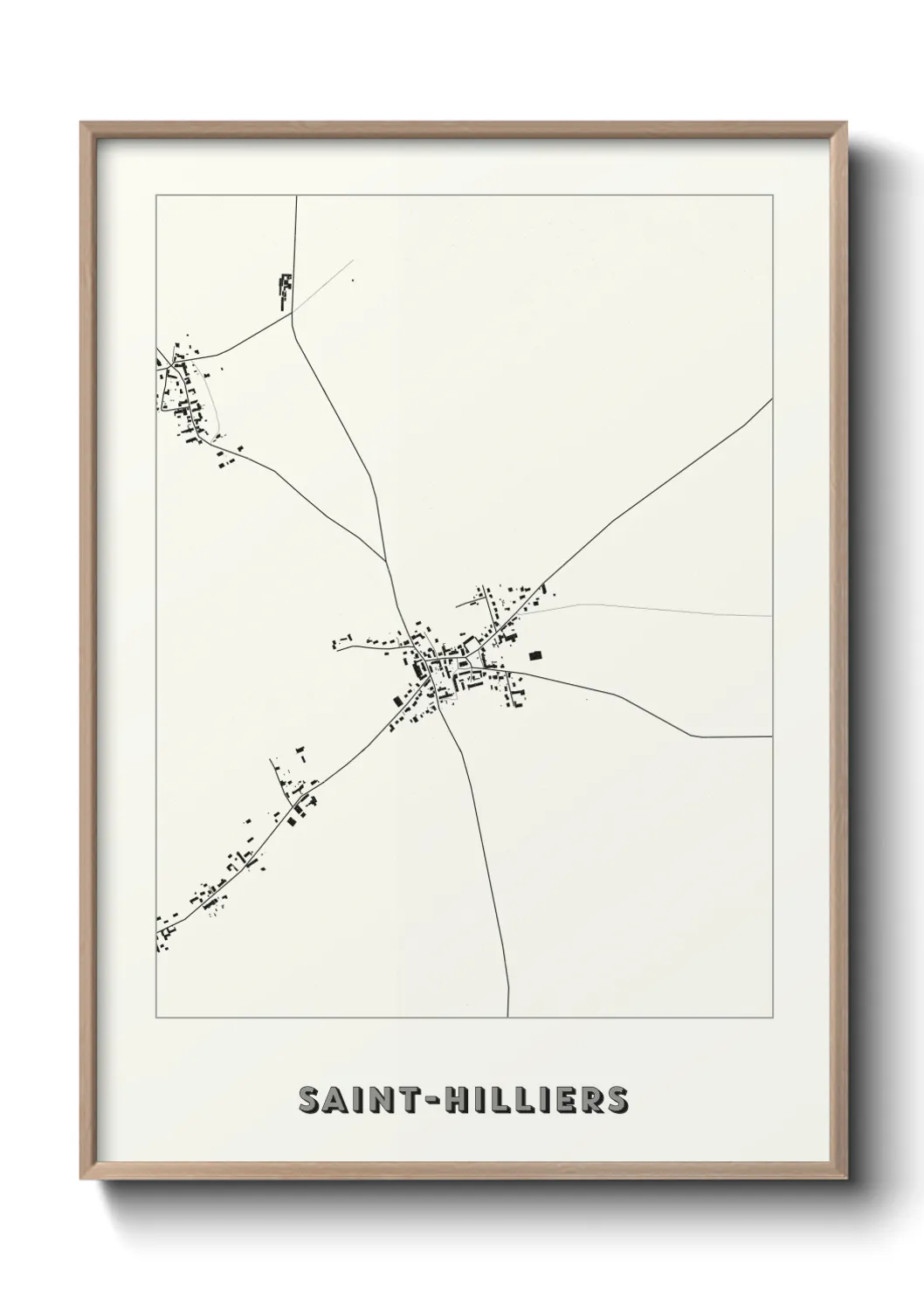 Une affiche de carte sur Saint-Hilliers