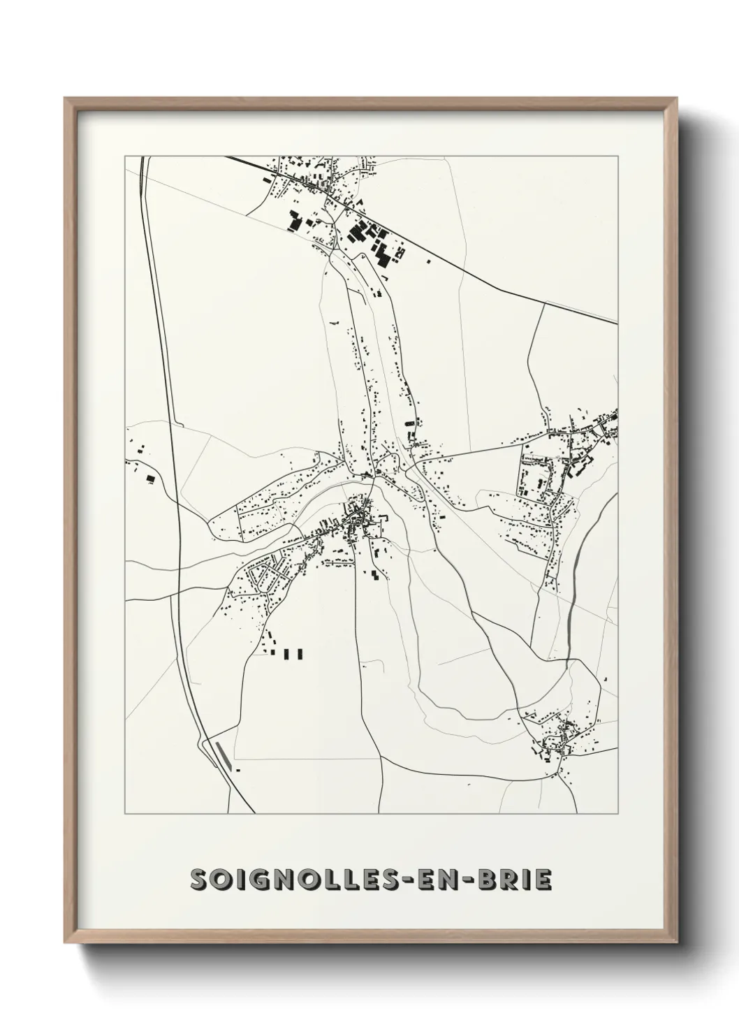 Une affiche de carte sur Soignolles-en-Brie