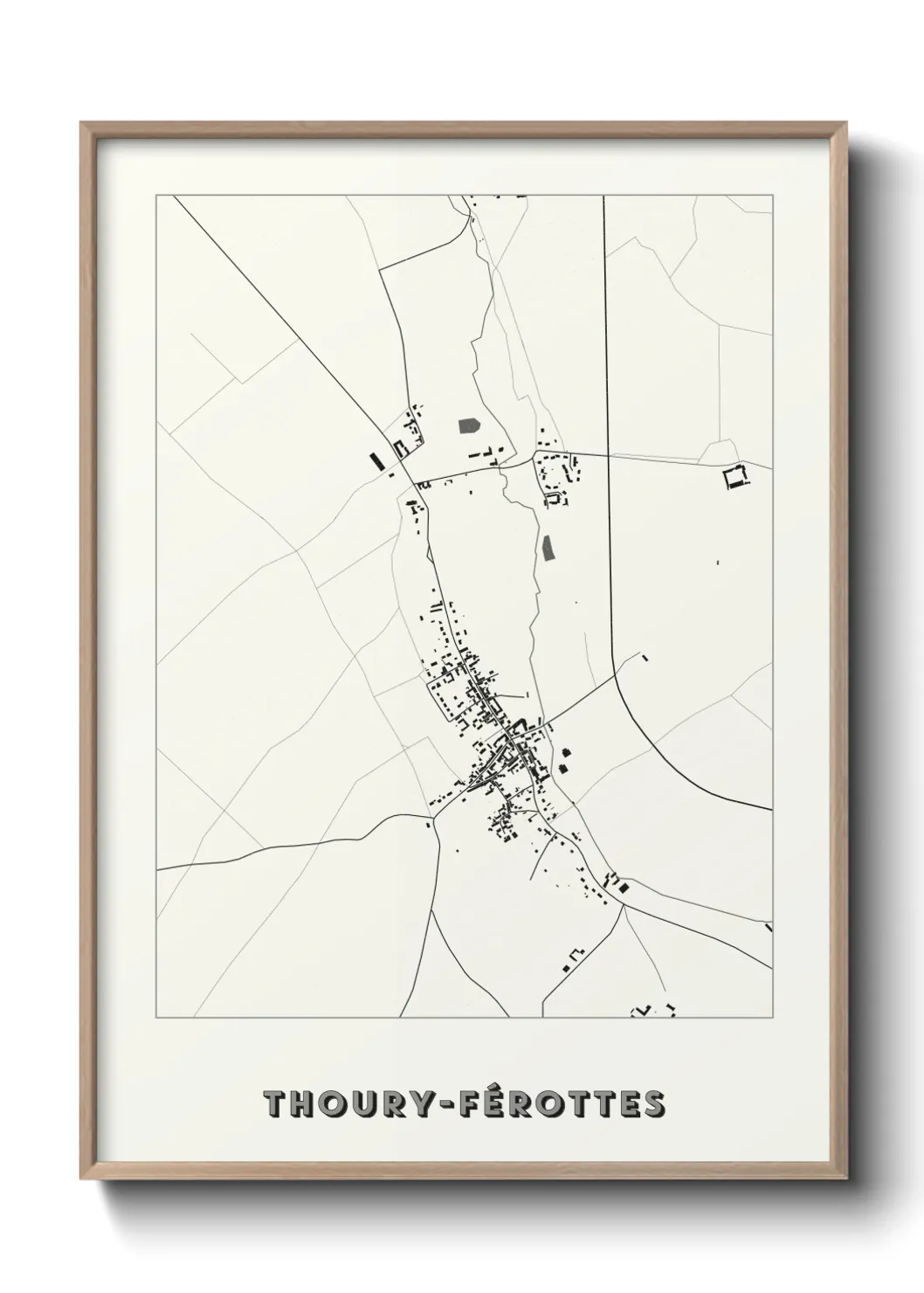 Une affiche de carte sur Thoury-Férottes