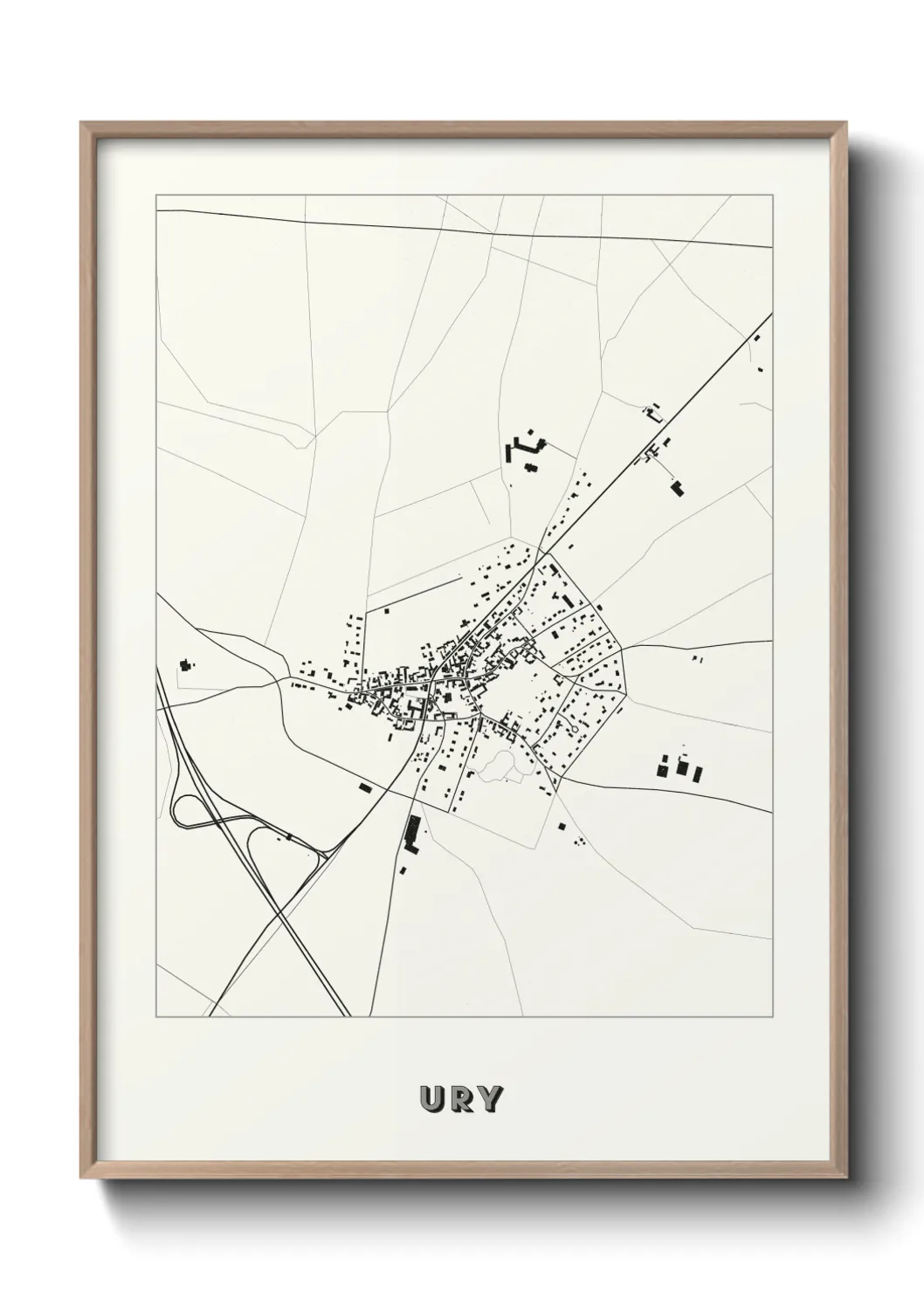 Une affiche de carte sur Ury