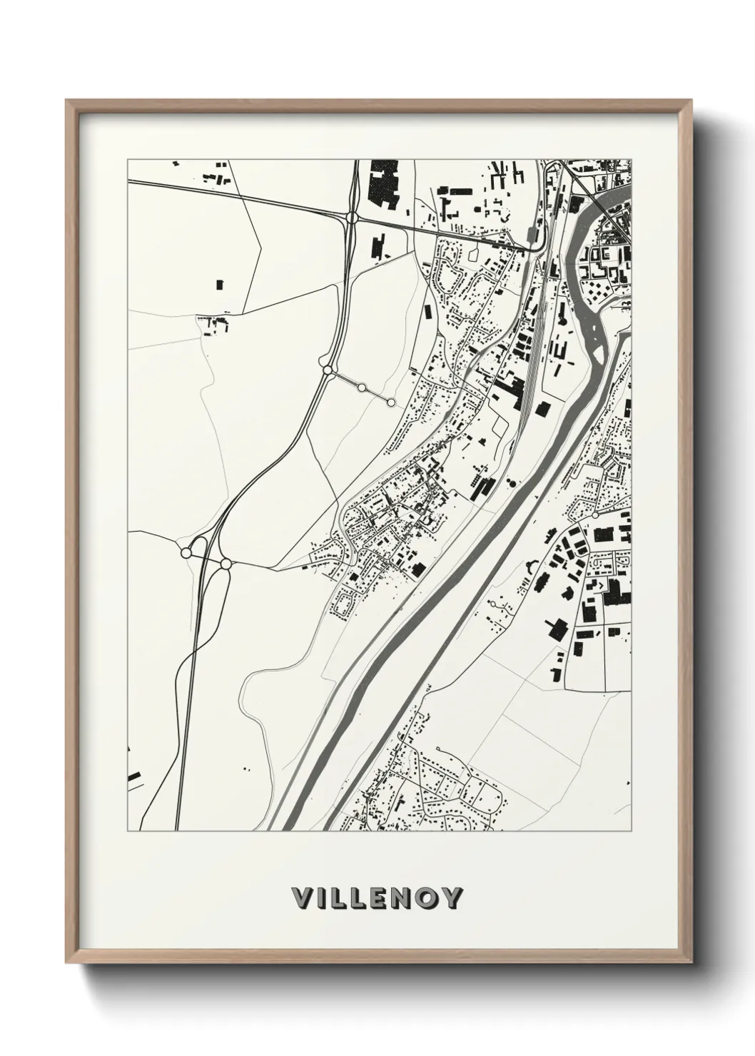 Une affiche de carte sur Villenoy