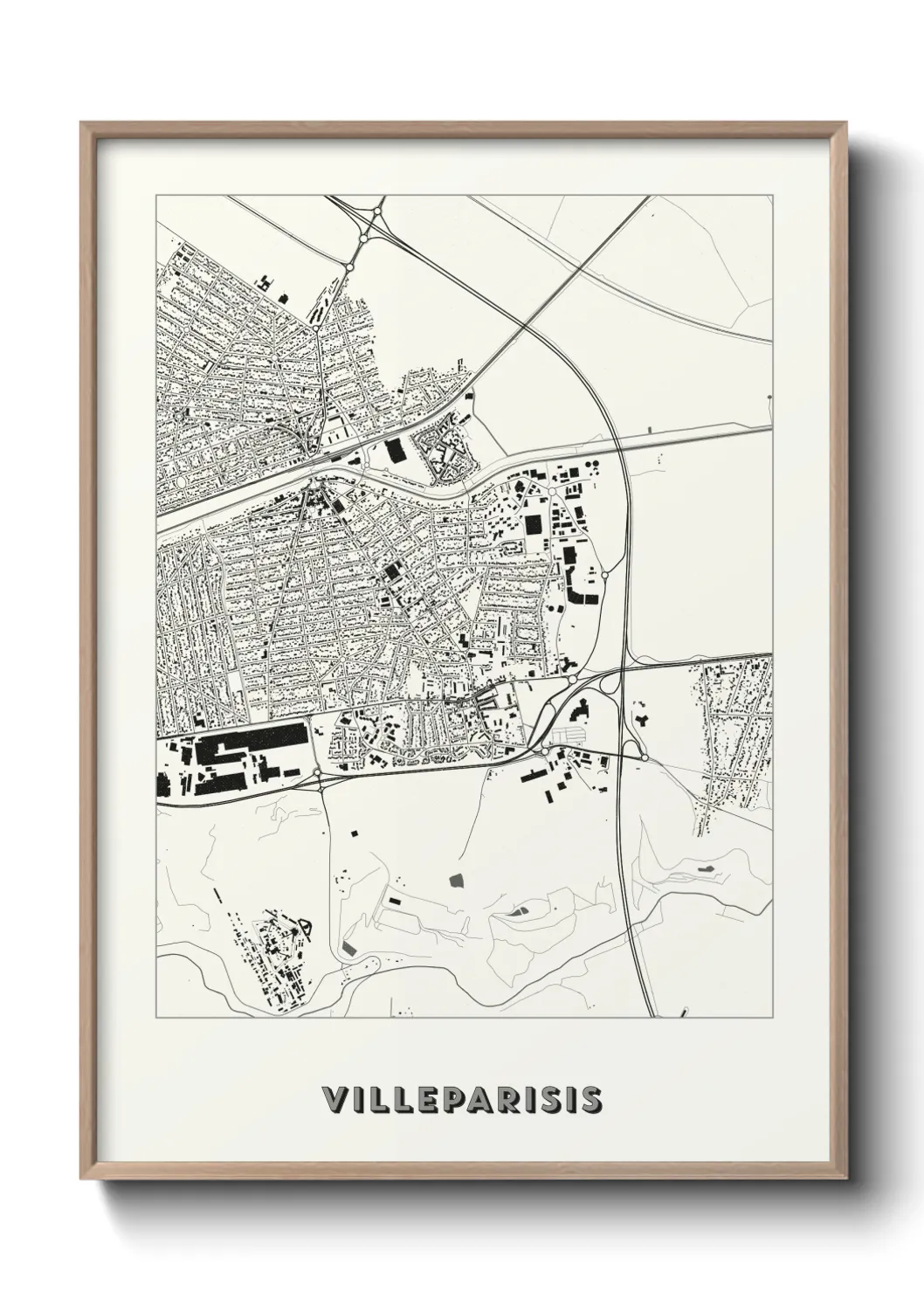 Une affiche de carte sur Villeparisis