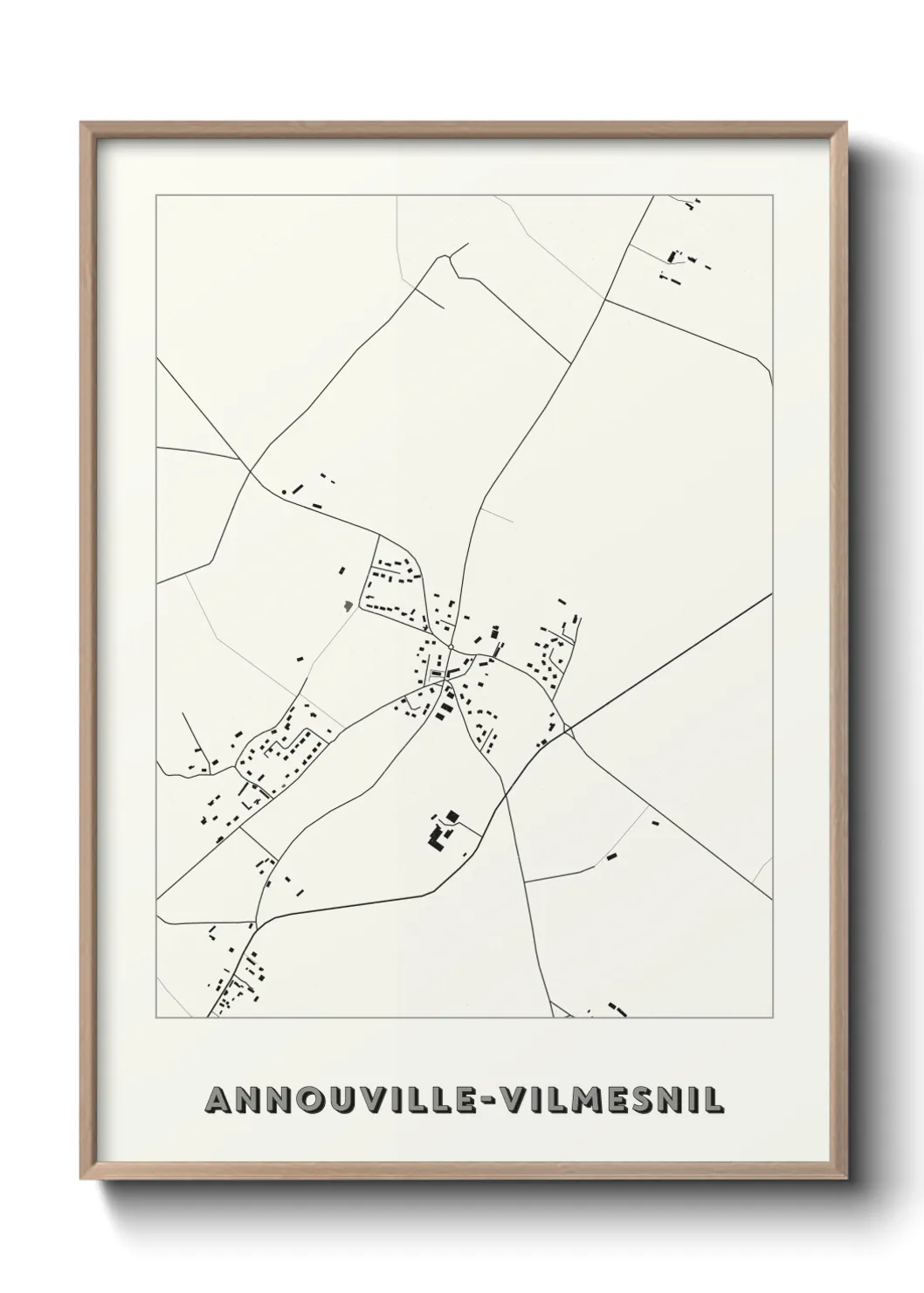 Une affiche de carte sur Annouville-Vilmesnil