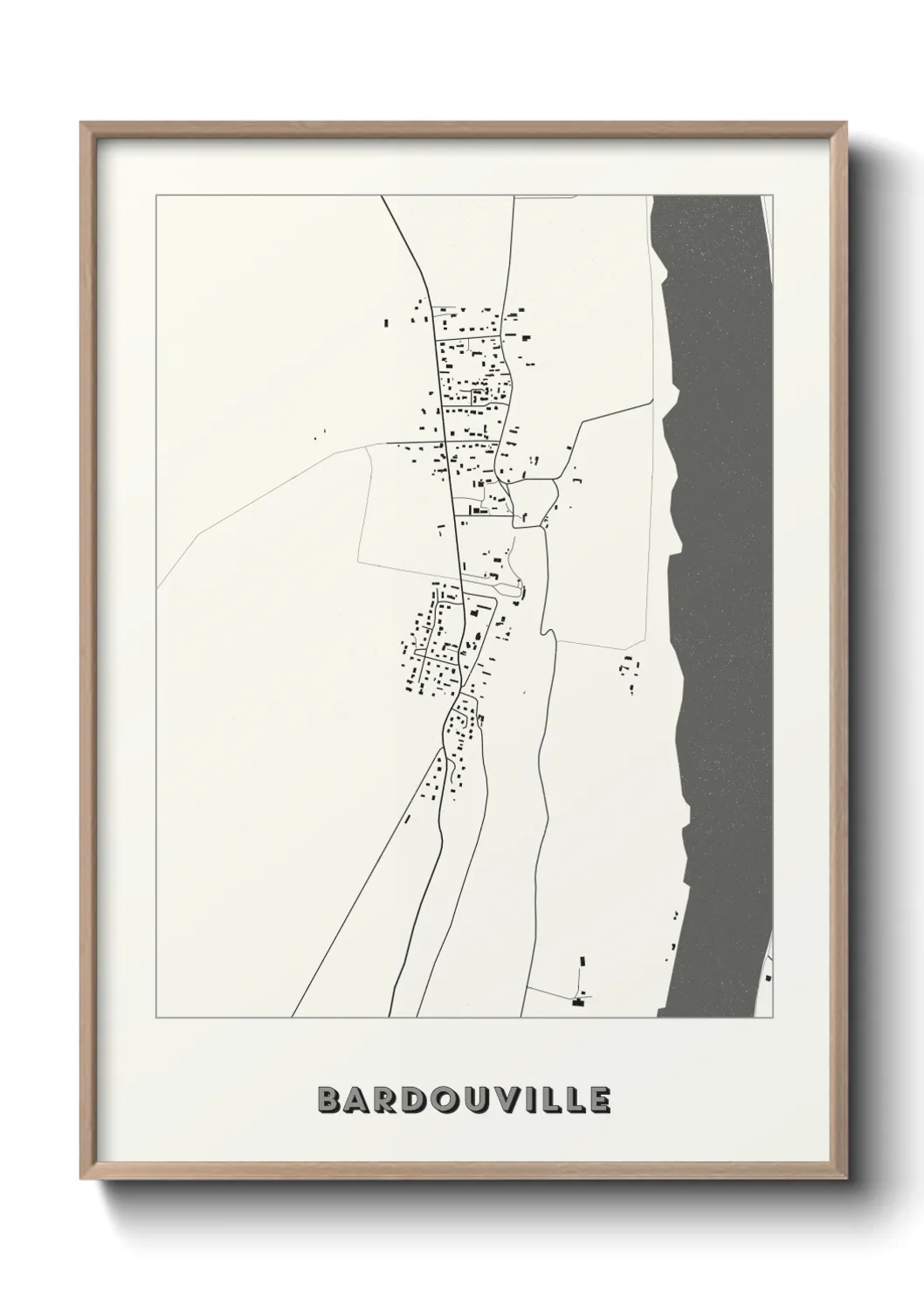 Une affiche de carte sur Bardouville