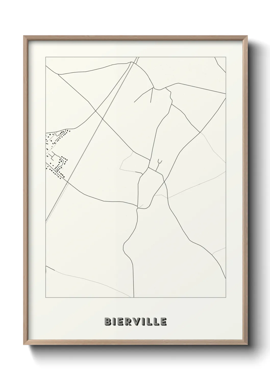 Une affiche de carte sur Bierville