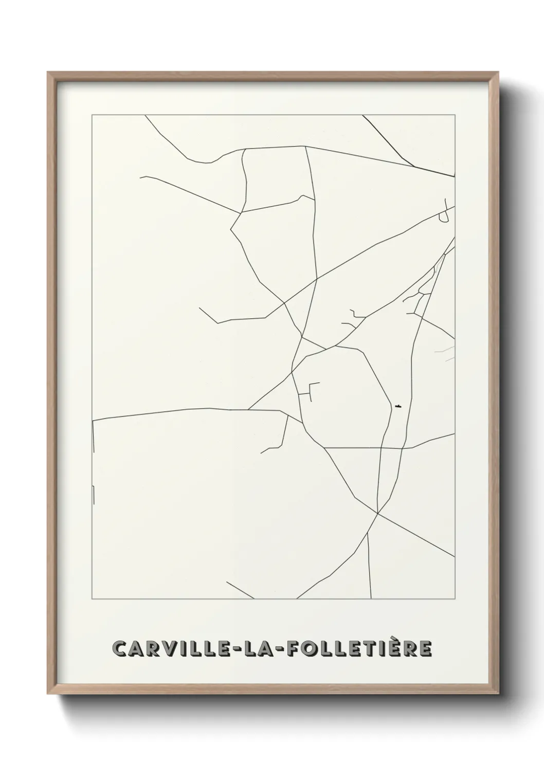 Une affiche de carte sur Carville-la-Folletière